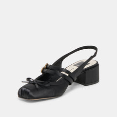 LORIS HEELS ONYX SATIN