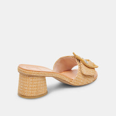 LUCEY HEELS WARM NATURAL RAFFIA