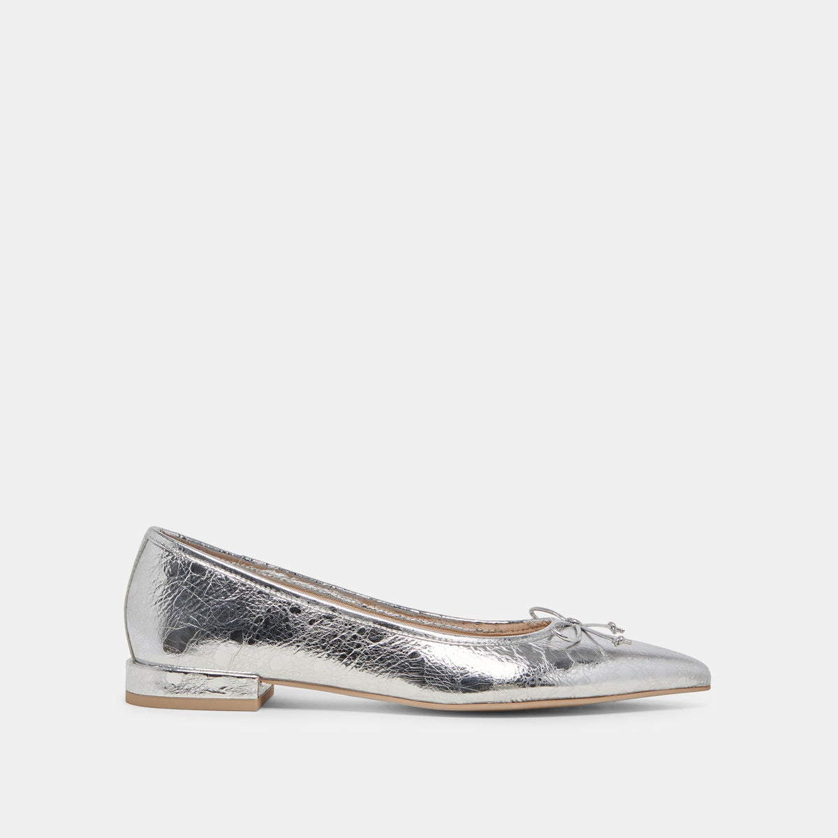 PALANI BALLET FLATS SILVER DISTRESSED LEATHER - re:vita