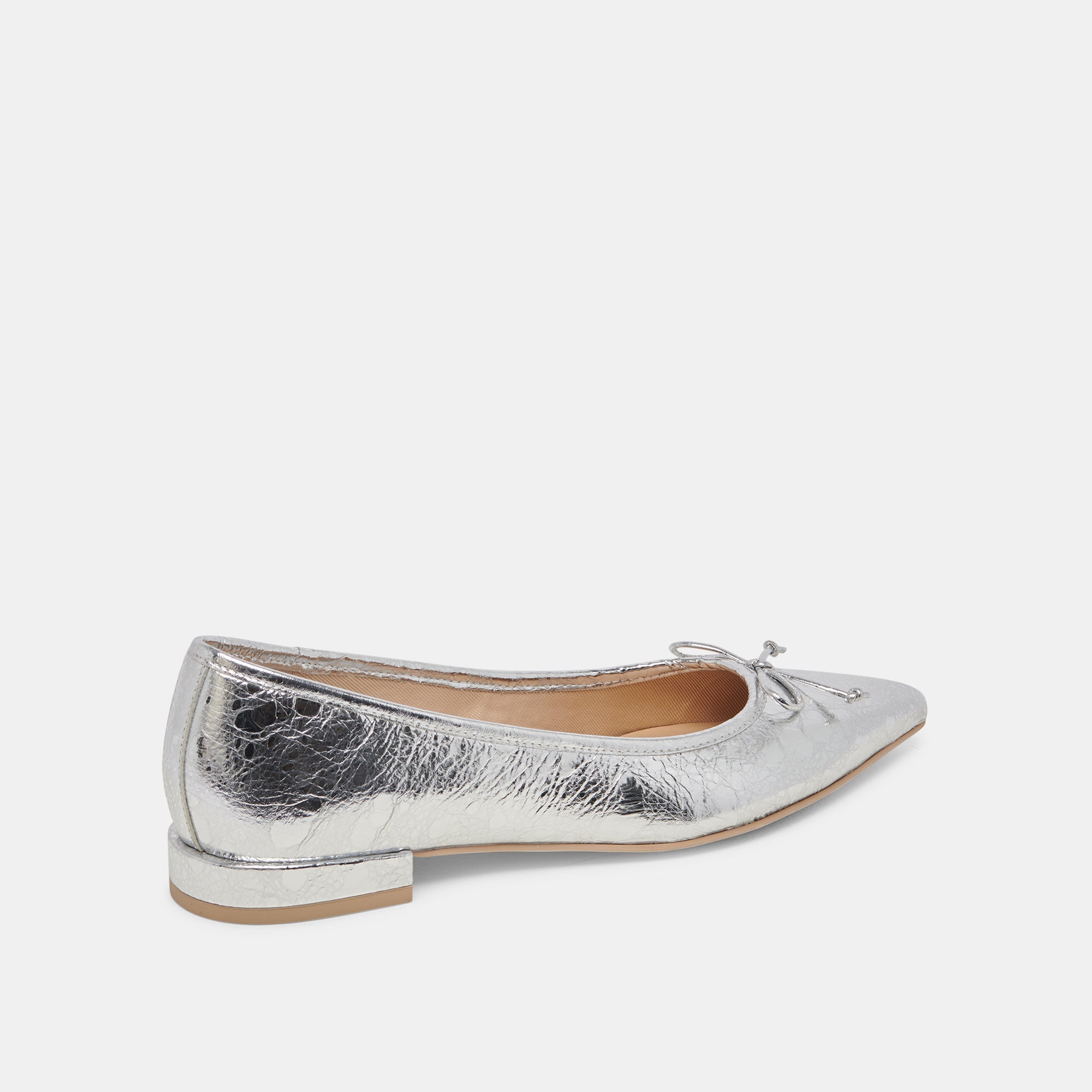 PALANI BALLET FLATS SILVER DISTRESSED LEATHER - re:vita