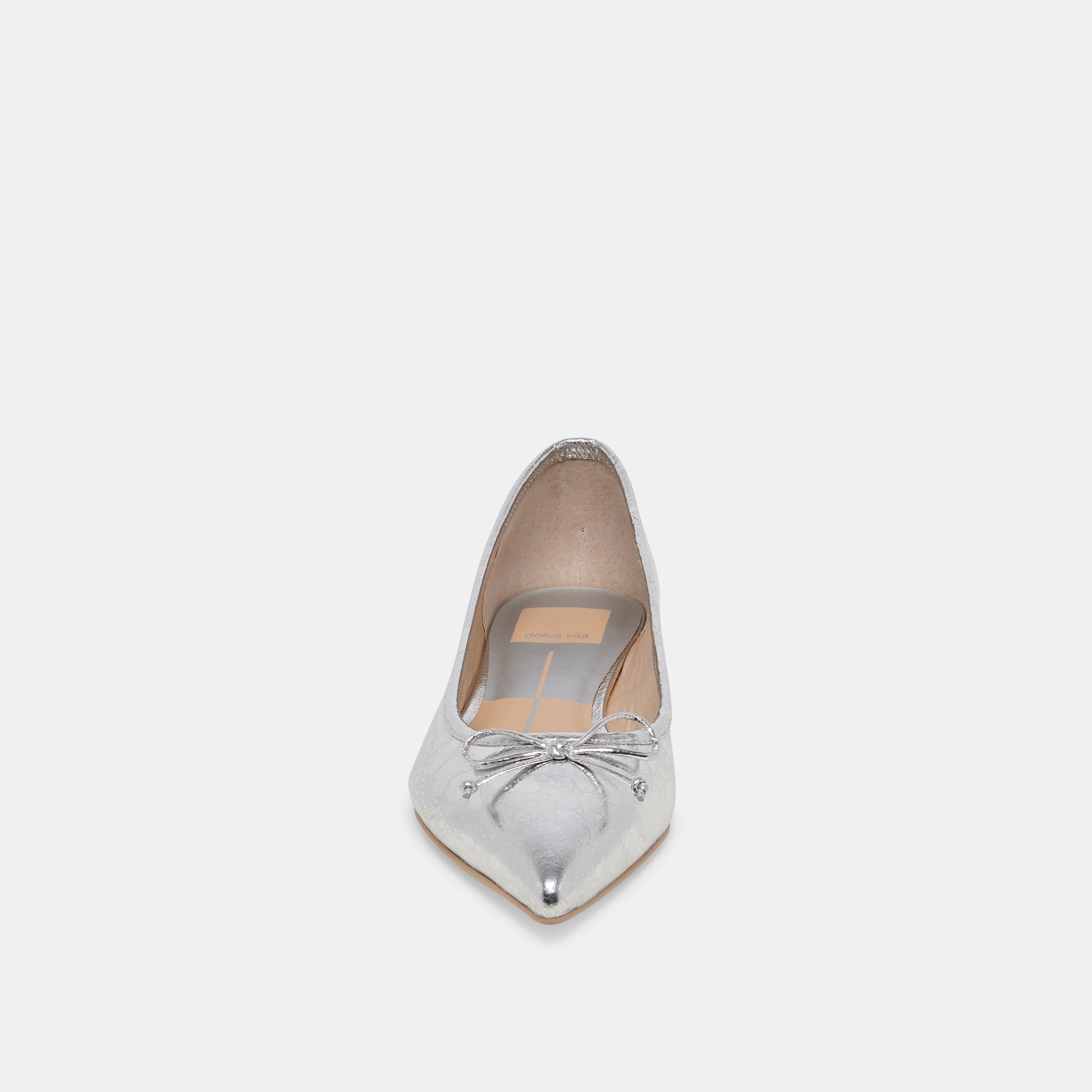 PALANI BALLET FLATS SILVER DISTRESSED LEATHER - re:vita
