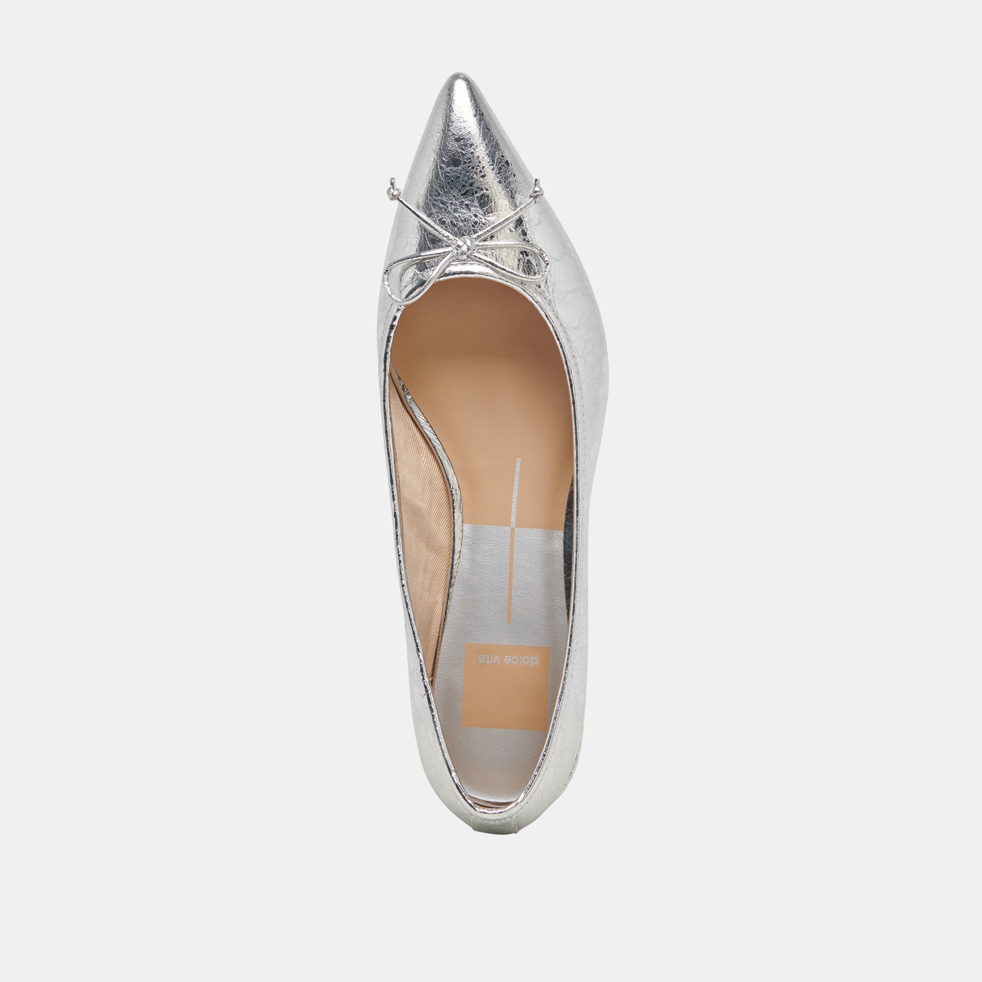 PALANI BALLET FLATS SILVER DISTRESSED LEATHER - re:vita