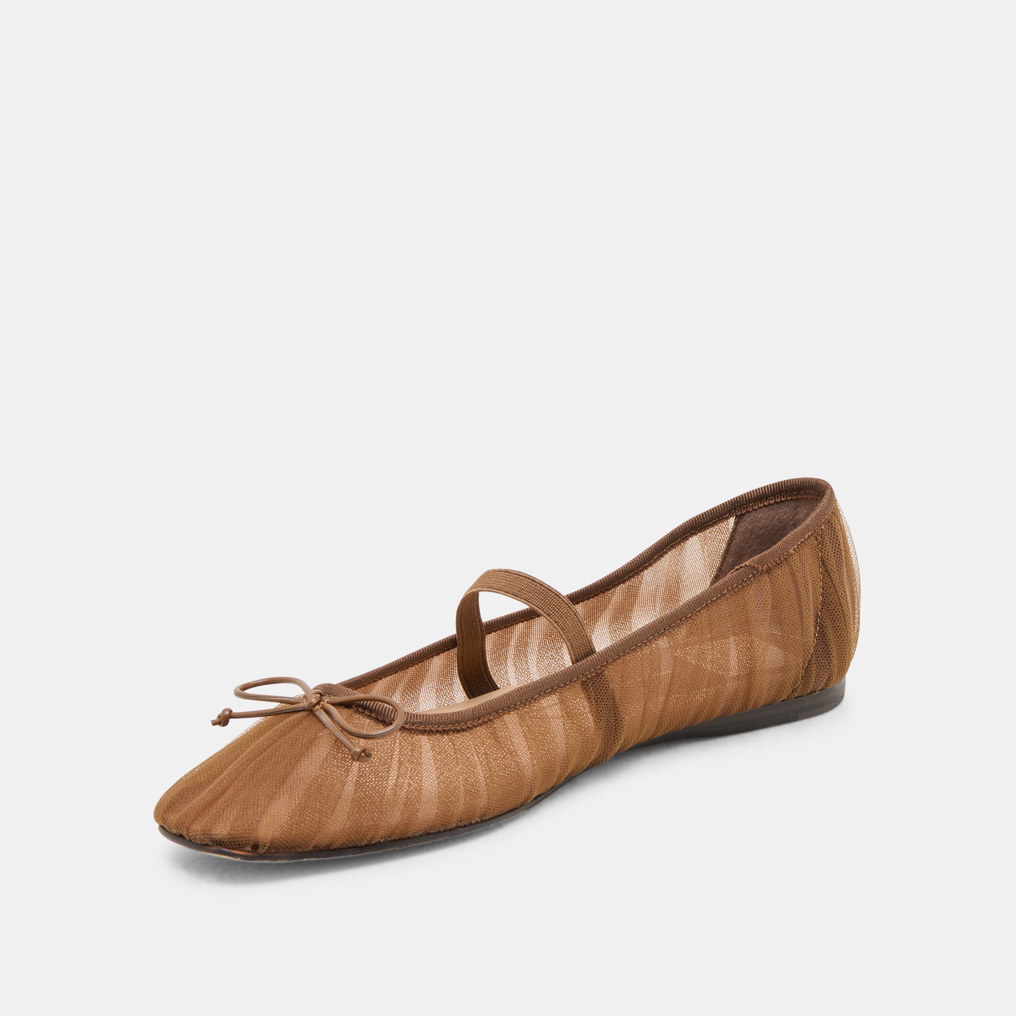 RAEVEN BALLET FLATS MID BROWN TULLE