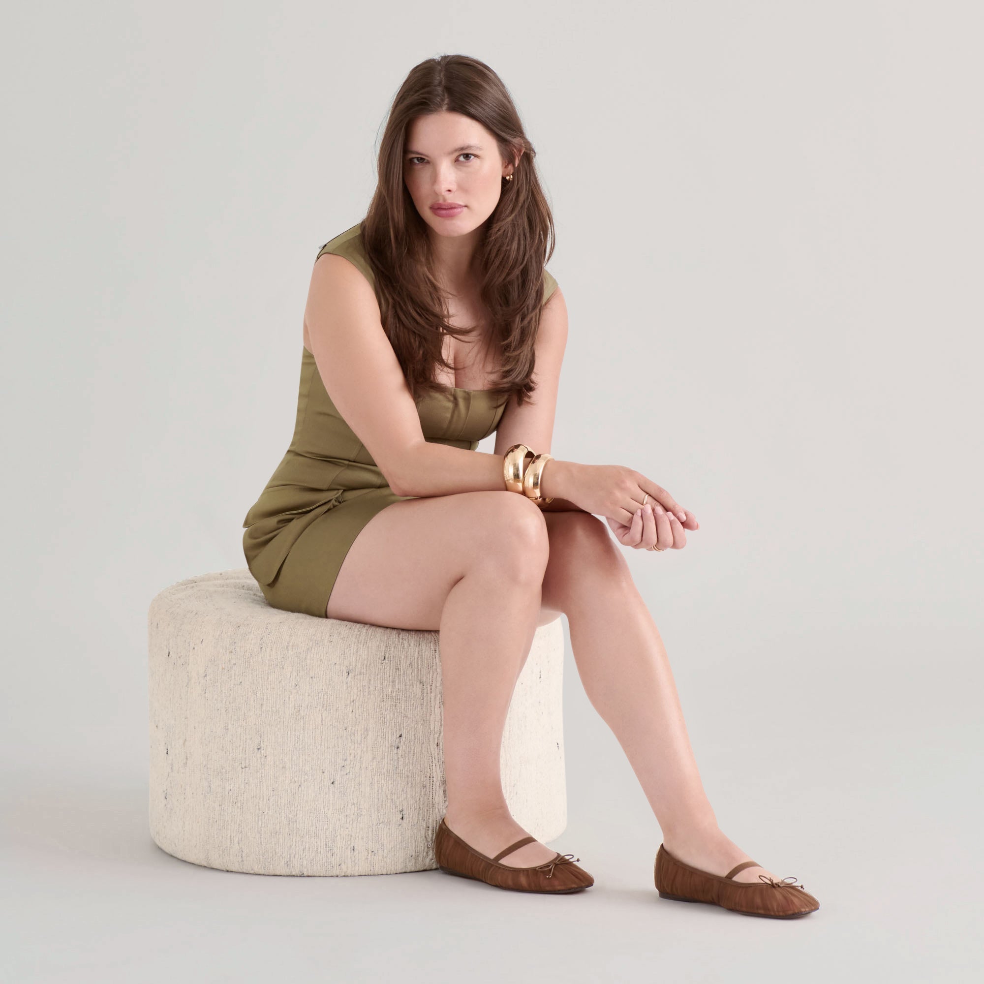 RAEVEN BALLET FLATS MID BROWN TULLE