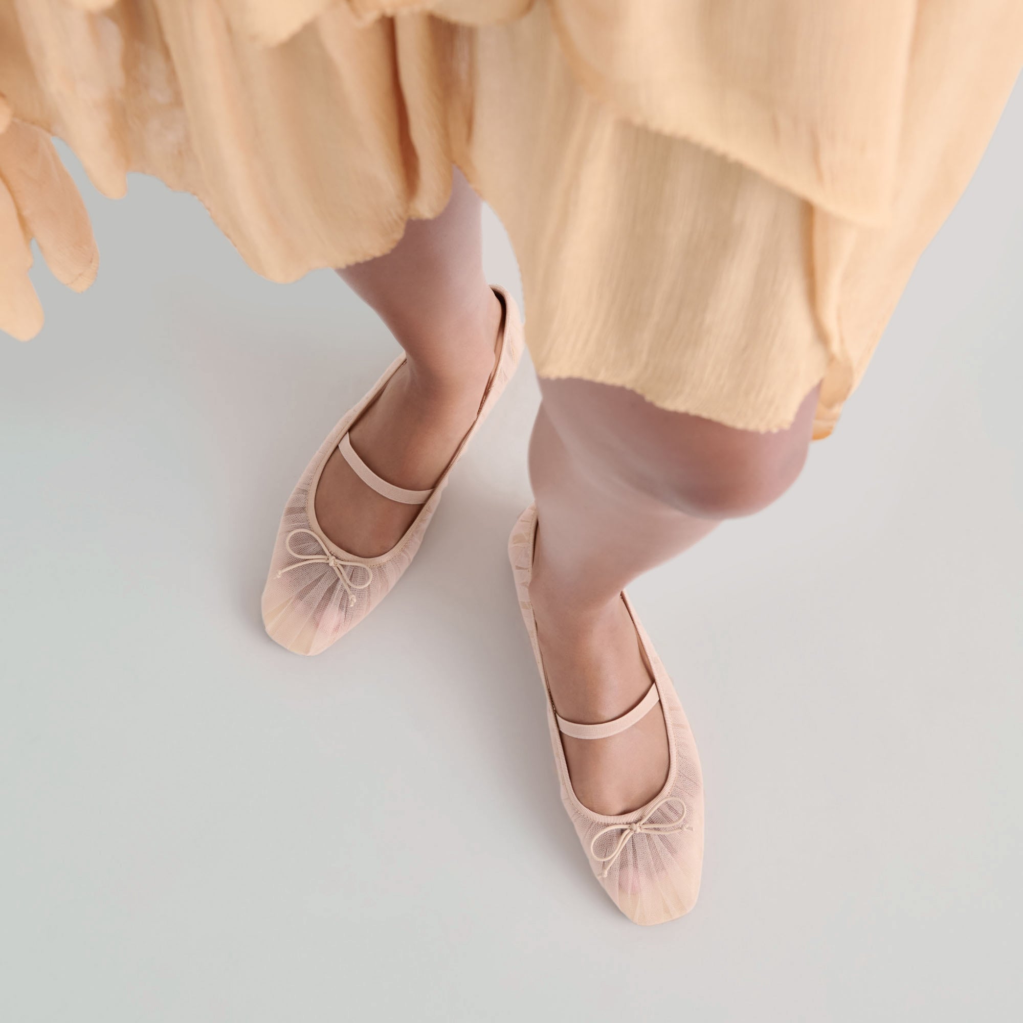 RAEVEN BALLET FLATS PRALINE TULLE