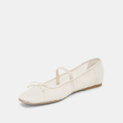RAEVEN BALLET FLATS WHITE TULLE