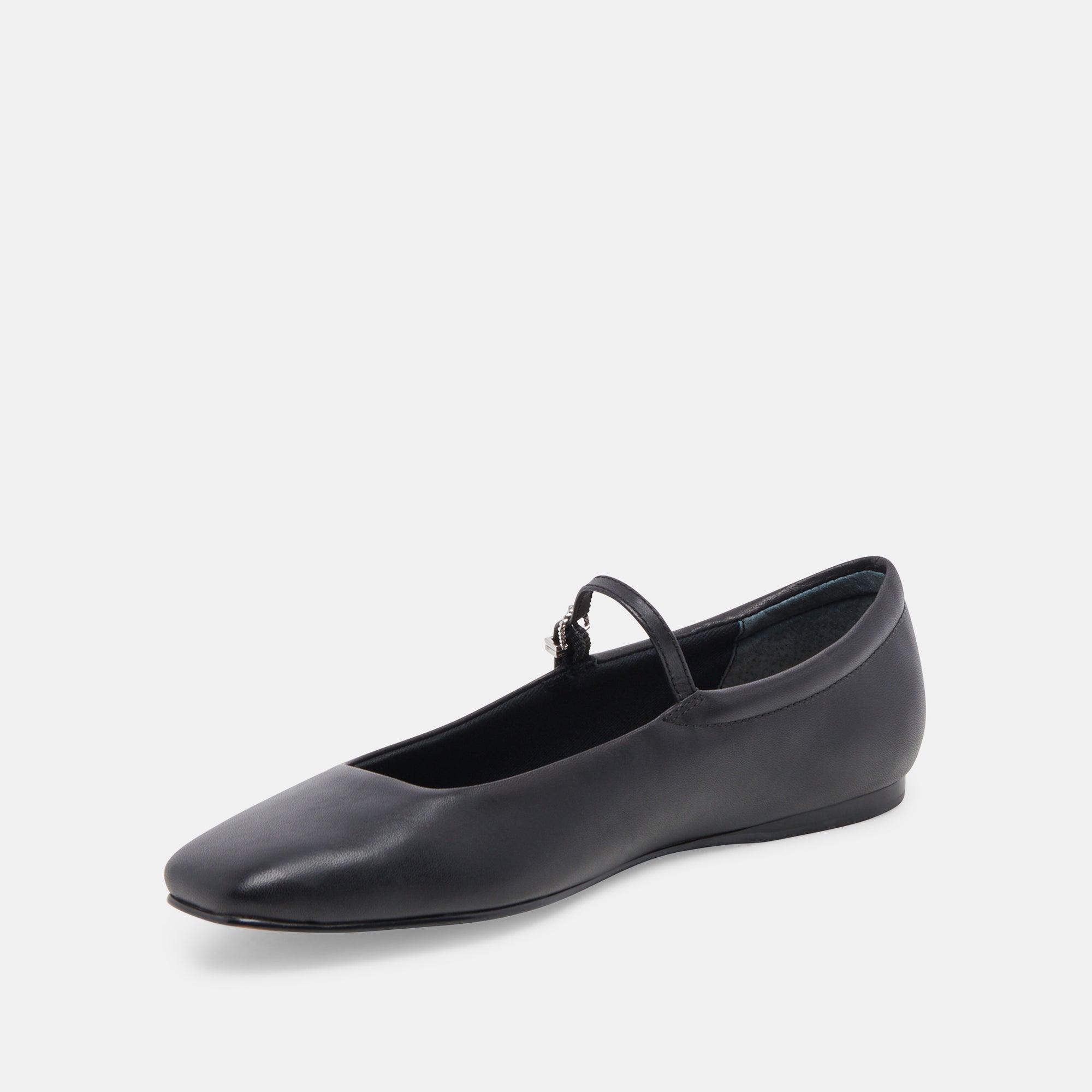 REYES BALLET FLATS BLACK LEATHER