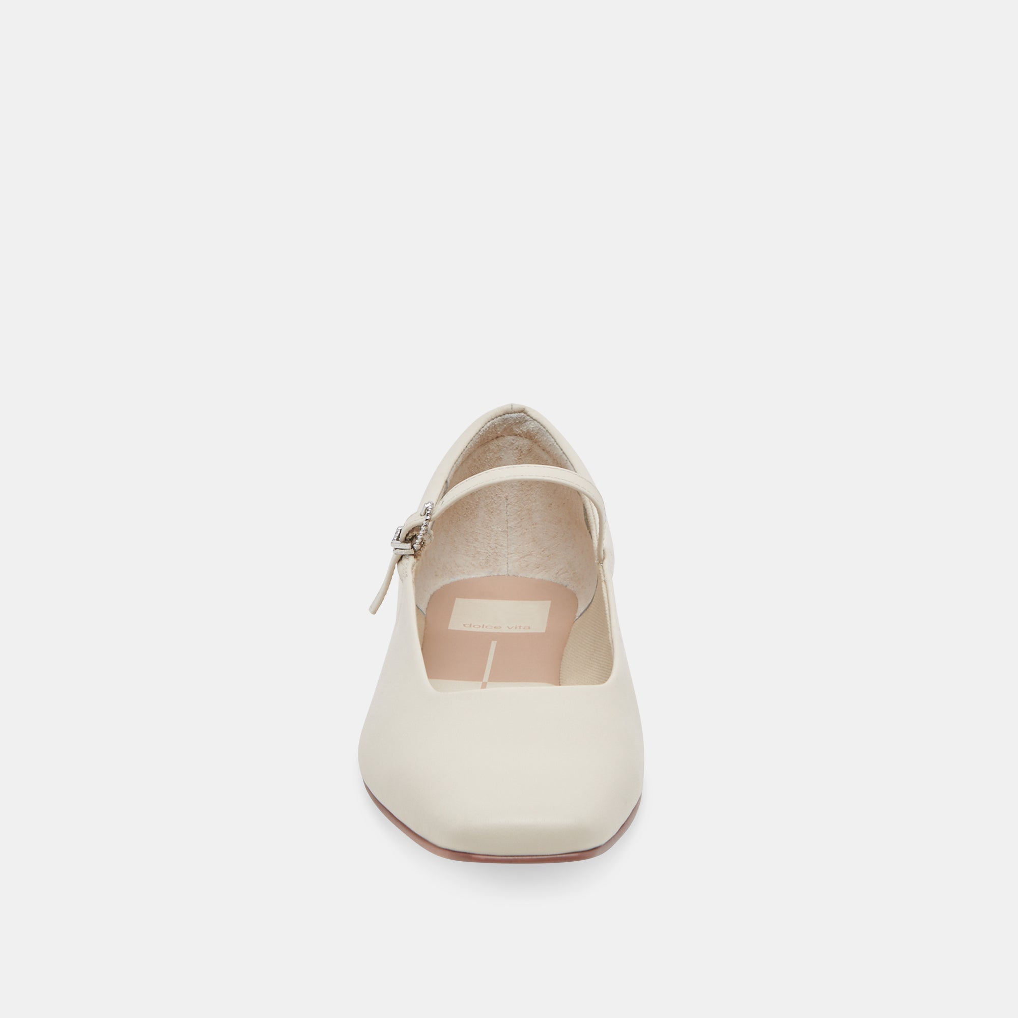 REYES WIDE BALLET FLATS IVORY LEATHER