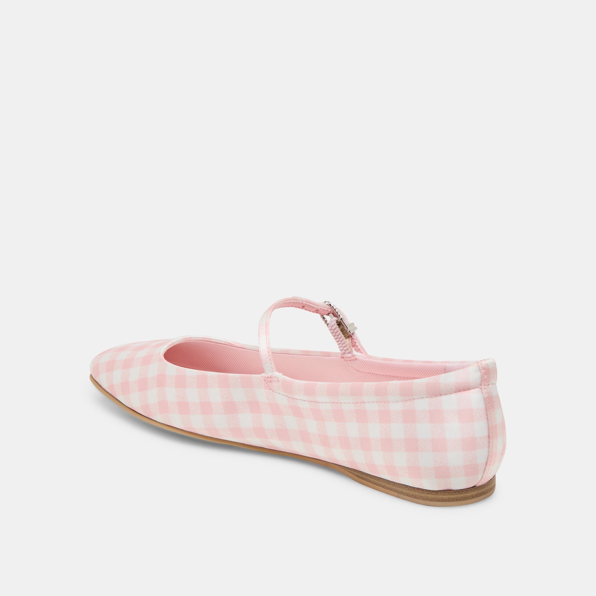 REYES X BYRDIE GOLF WIDE BALLET FLATS PINK PLAID GINGHAM