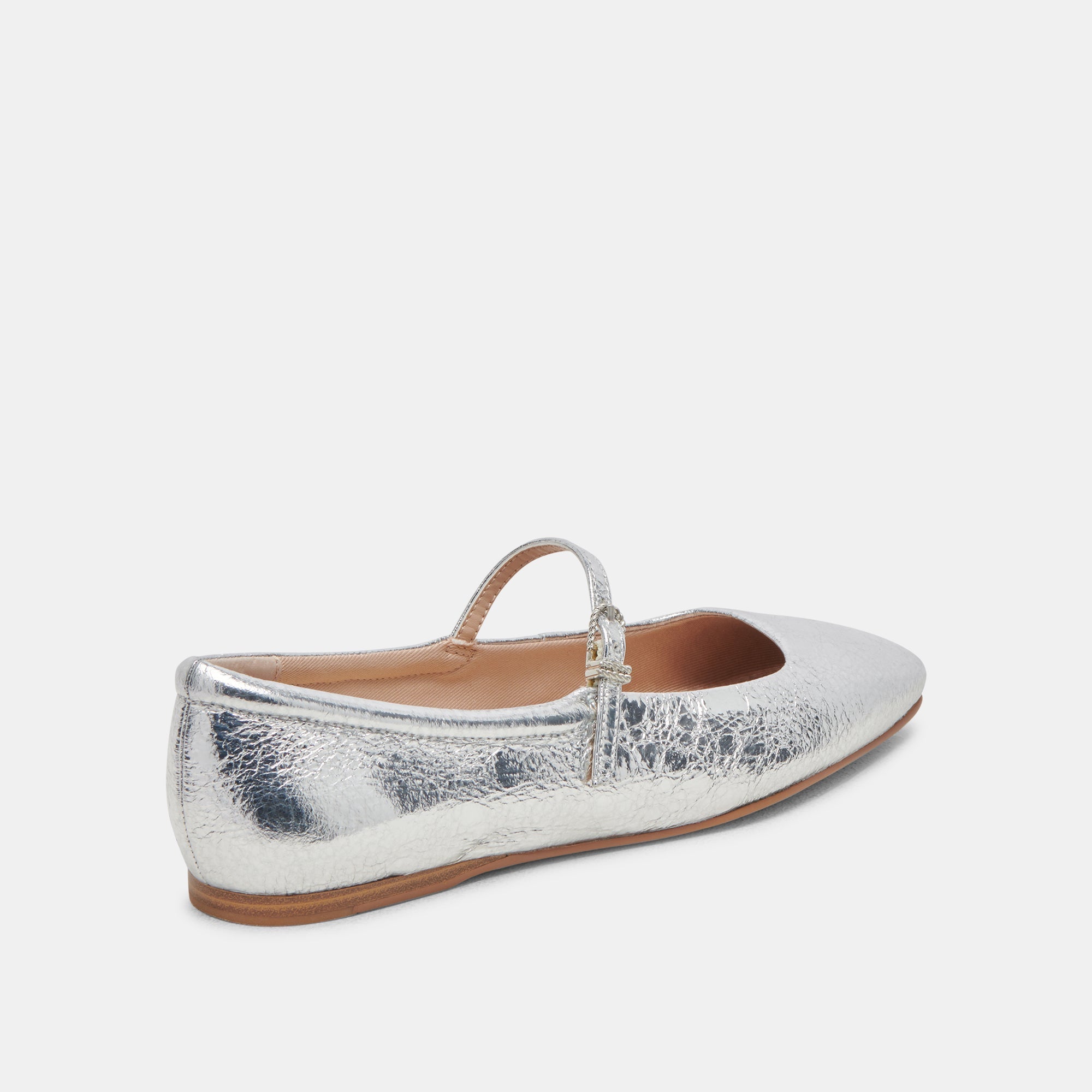 REYES BALLET FLATS SILVER DISTRESSED LEATHER - re:vita