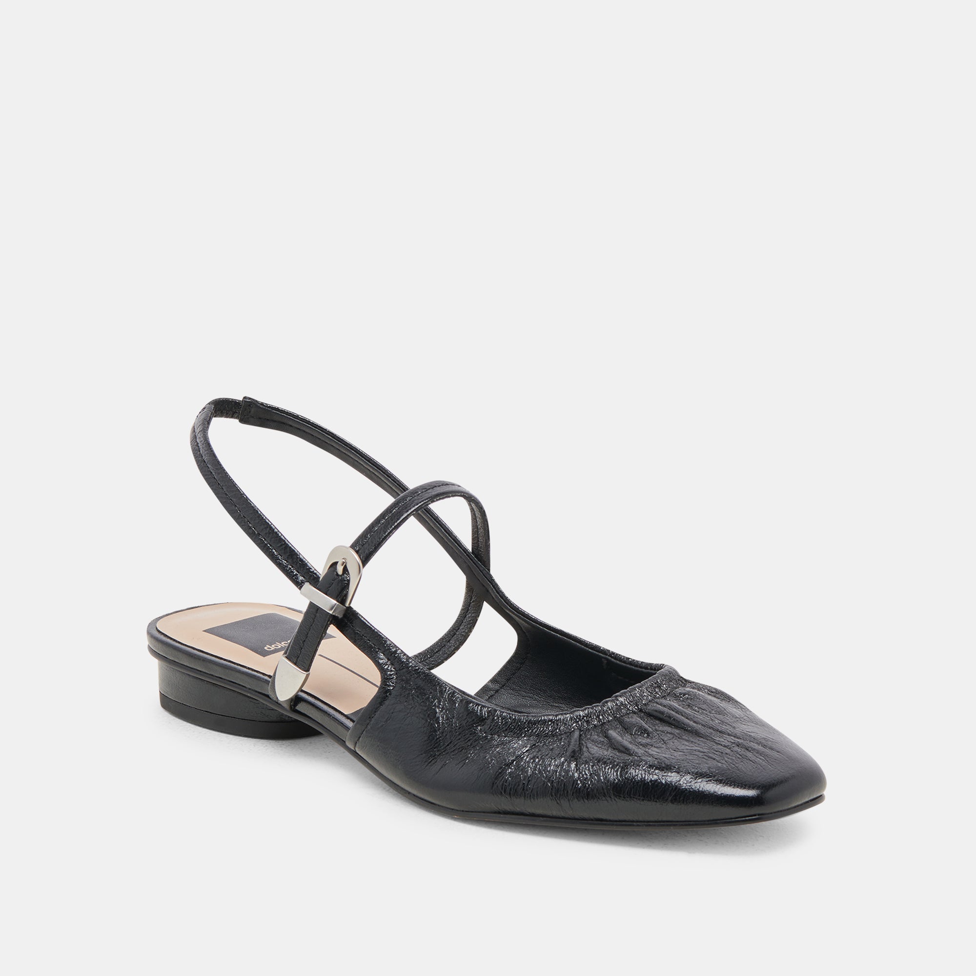 RIANNE FLATS MIDNIGHT CRINKLE PATENT - re:vita