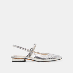RIANNE FLATS SILVER DISTRESSED LEATHER - re:vita