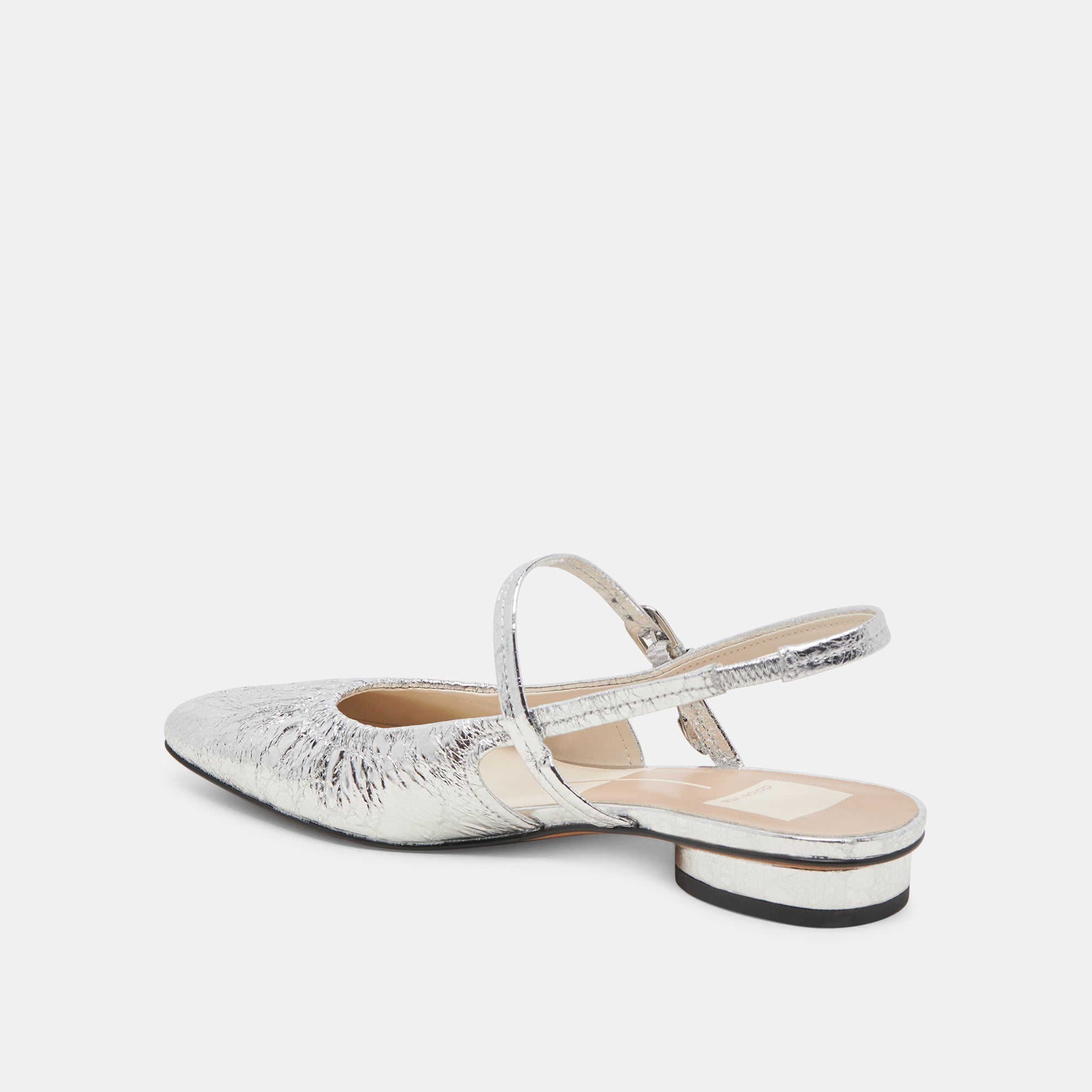 RIANNE FLATS SILVER DISTRESSED LEATHER - re:vita