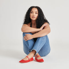 RODNI MESH BALLET FLATS CHILI WOVEN MESH