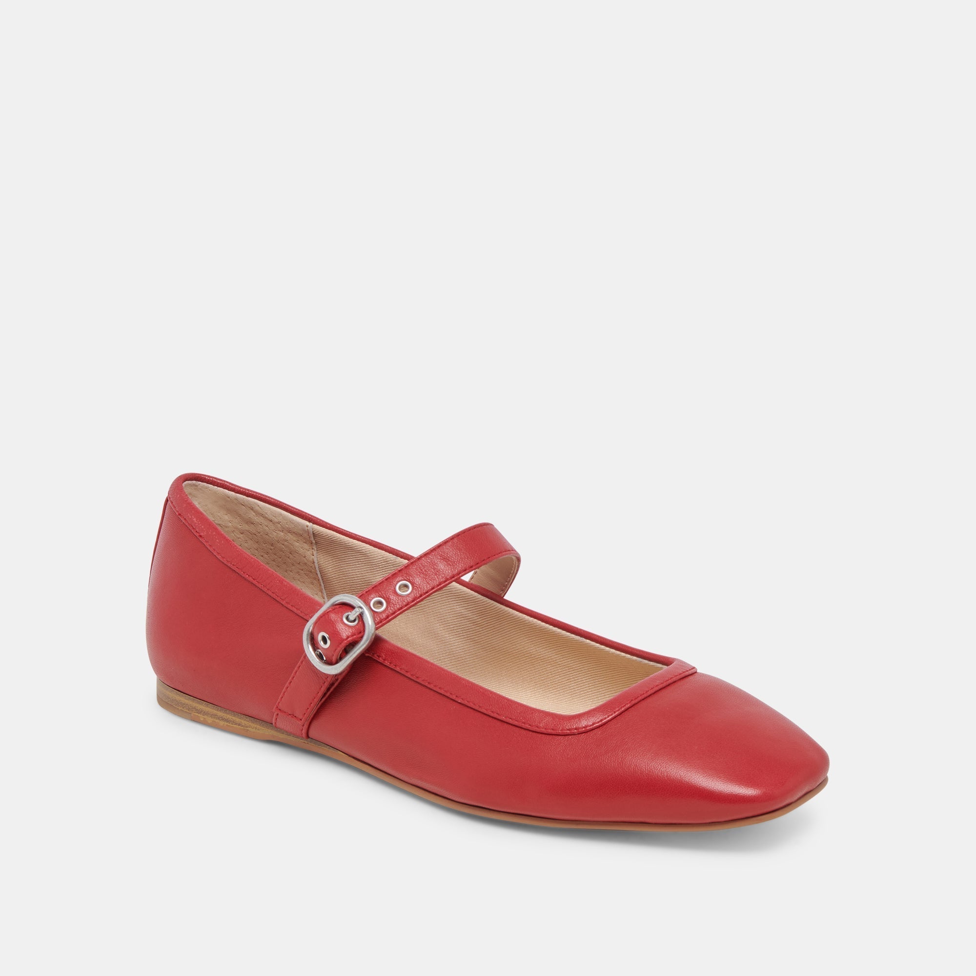 RODNI BALLET FLATS RED LEATHER - re:vita