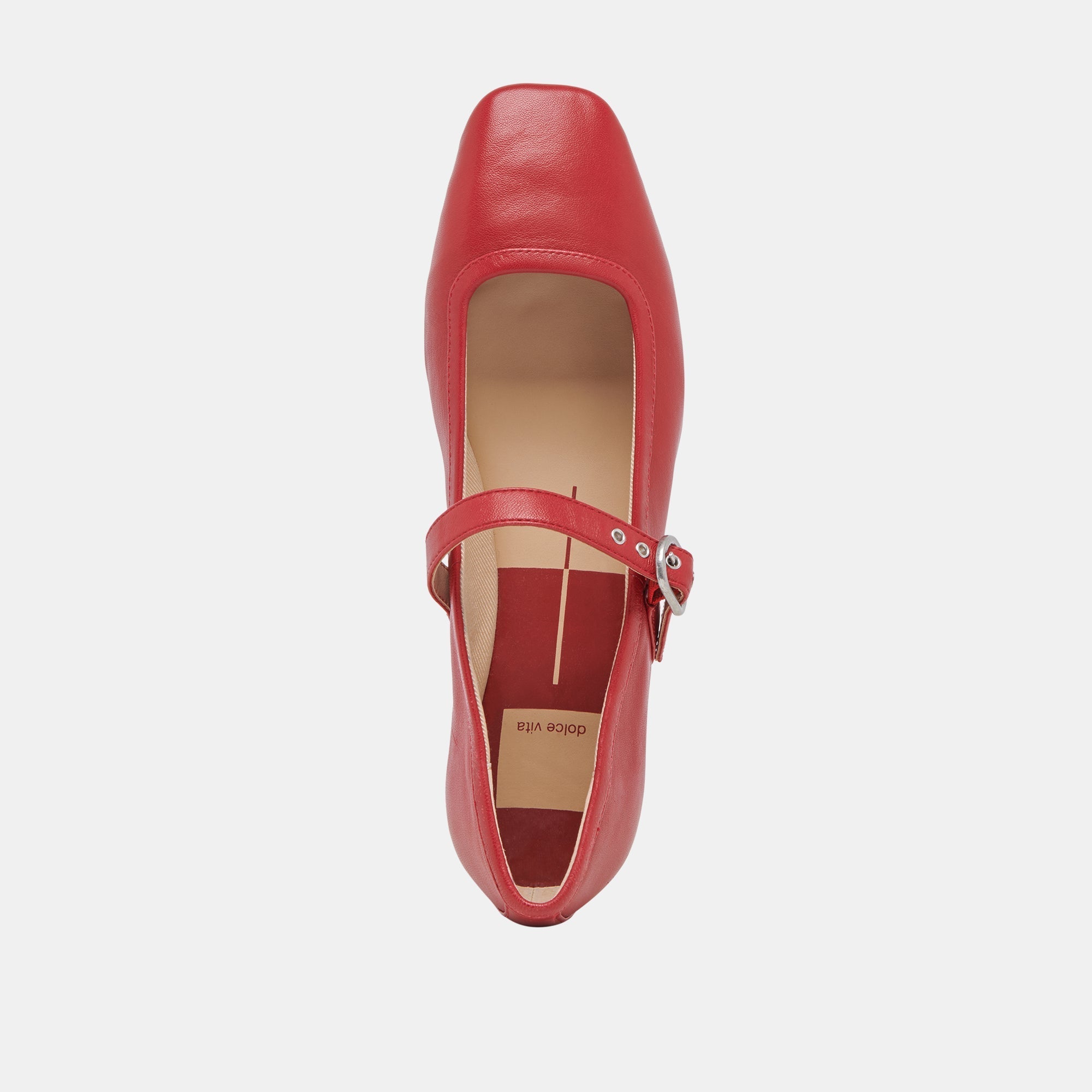 RODNI BALLET FLATS RED LEATHER - re:vita