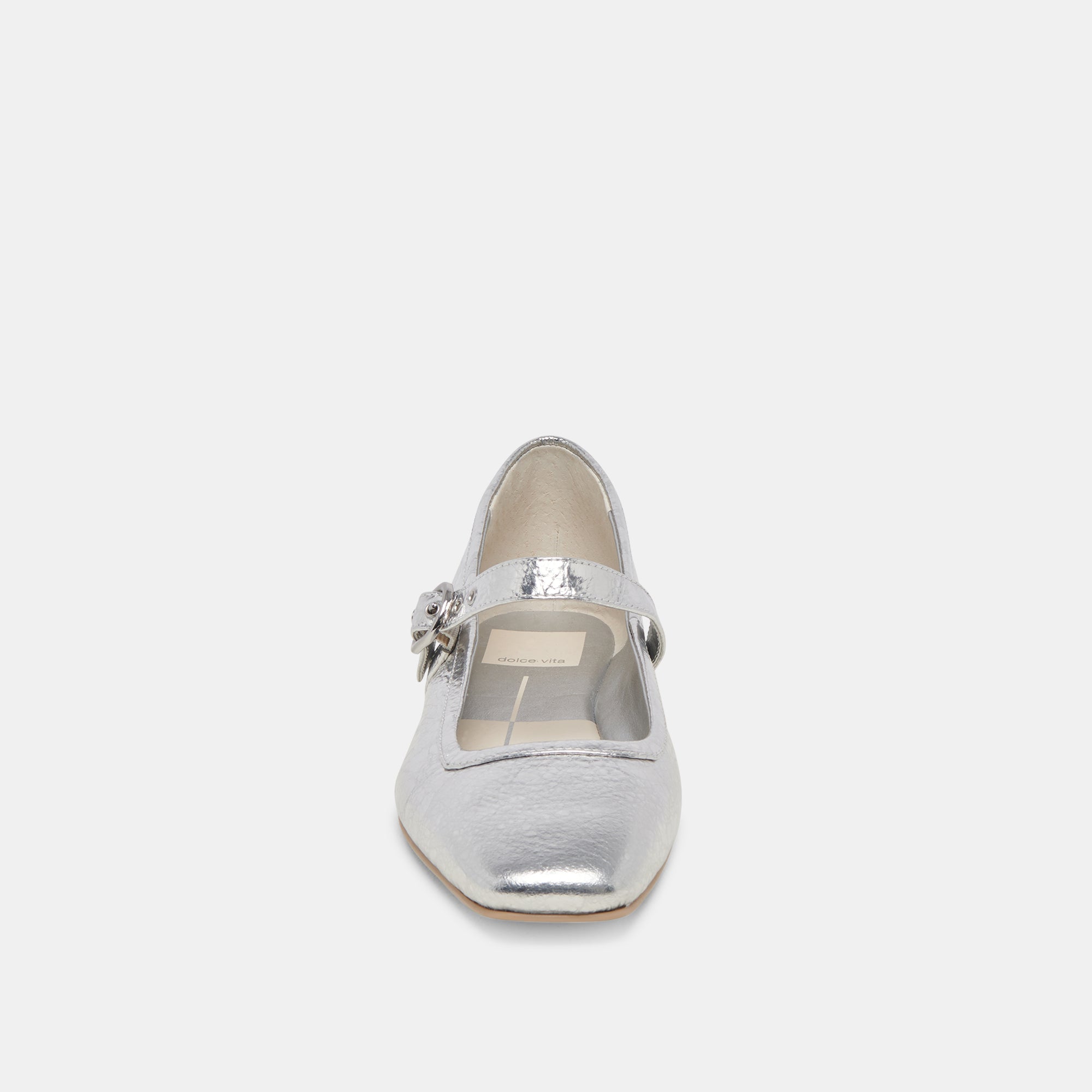 RODNI BALLET FLATS SILVER DISTRESSED LEATHER - re:vita