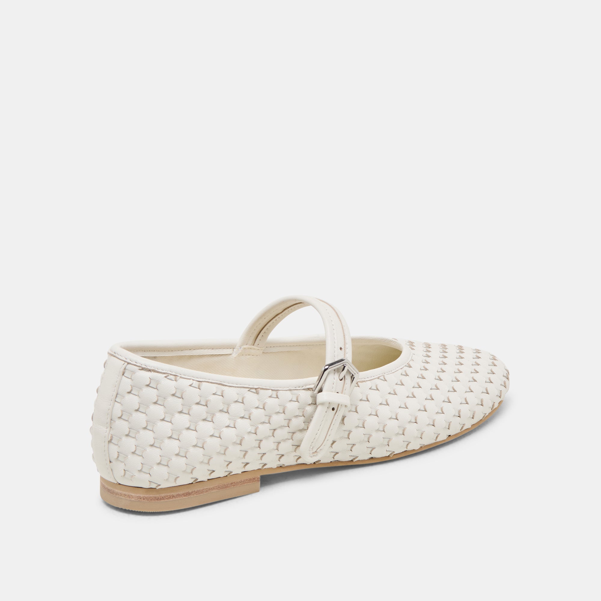 ROSLYN WOVEN BALLET FLATS TRUE WHITE WOVEN LEATHER