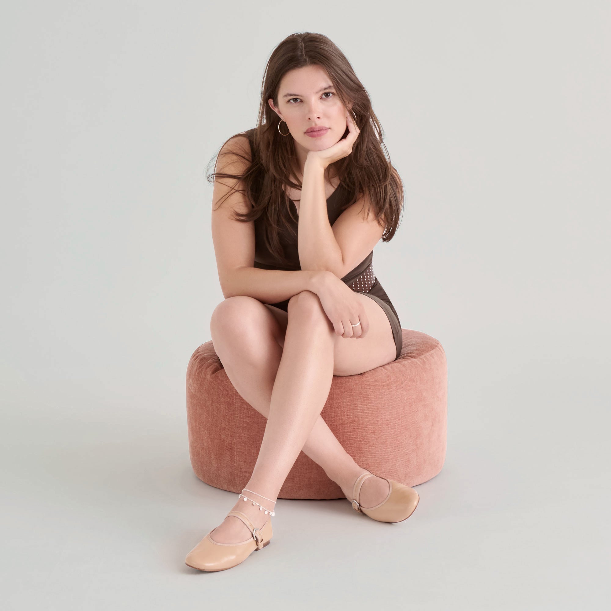 ROSLYN BALLET FLATS LIGHT TAN LEATHER