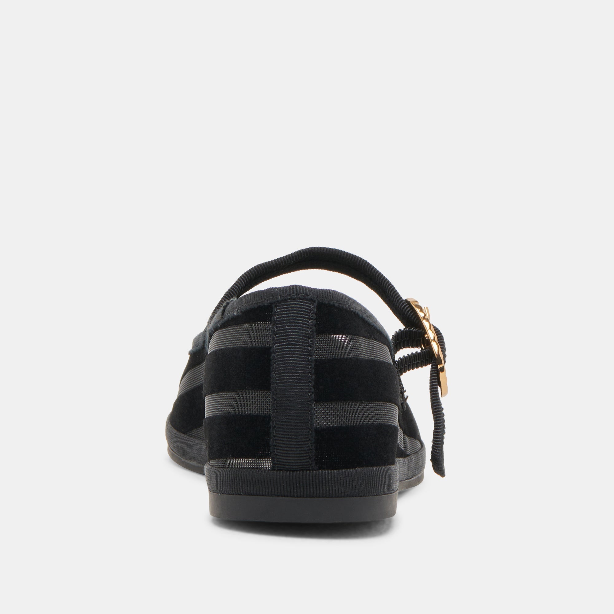 TAMEKA BALLET FLATS BLACK STRIPE MESH