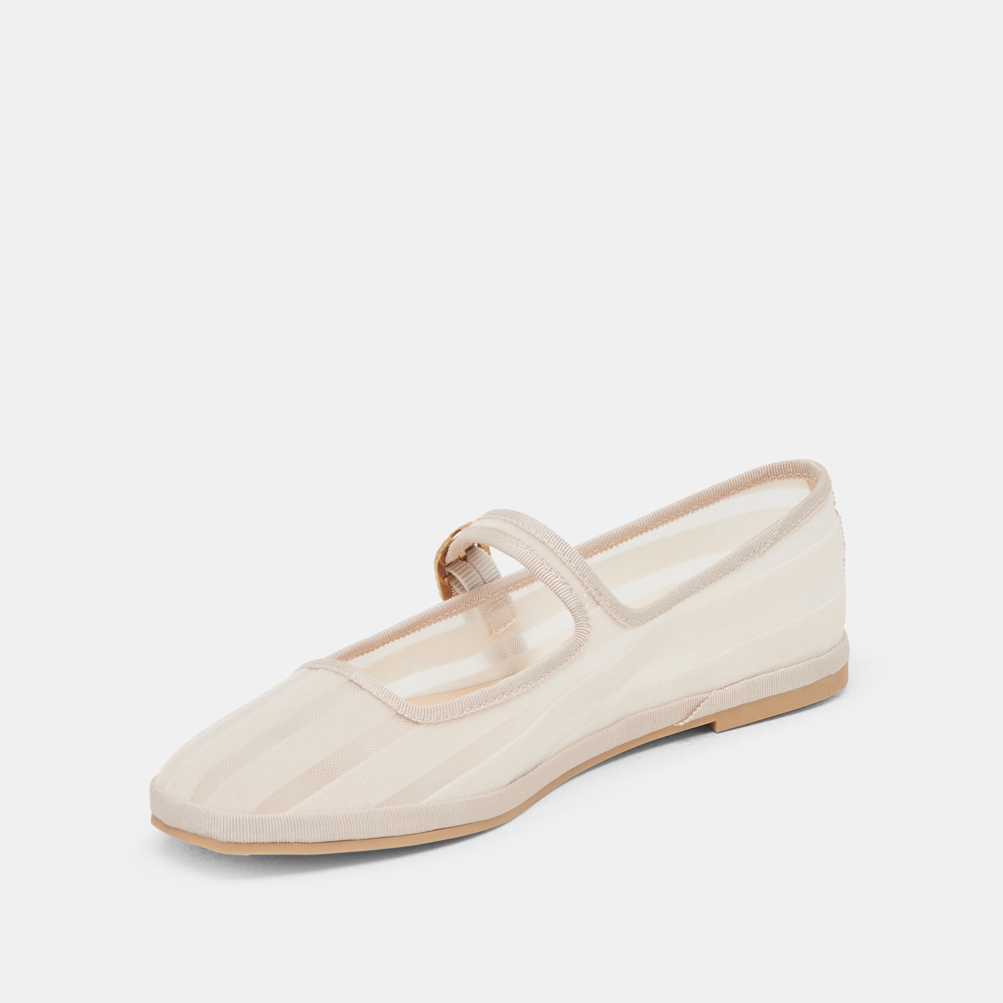 TAMEKA BALLET FLATS BONE STRIPE MESH