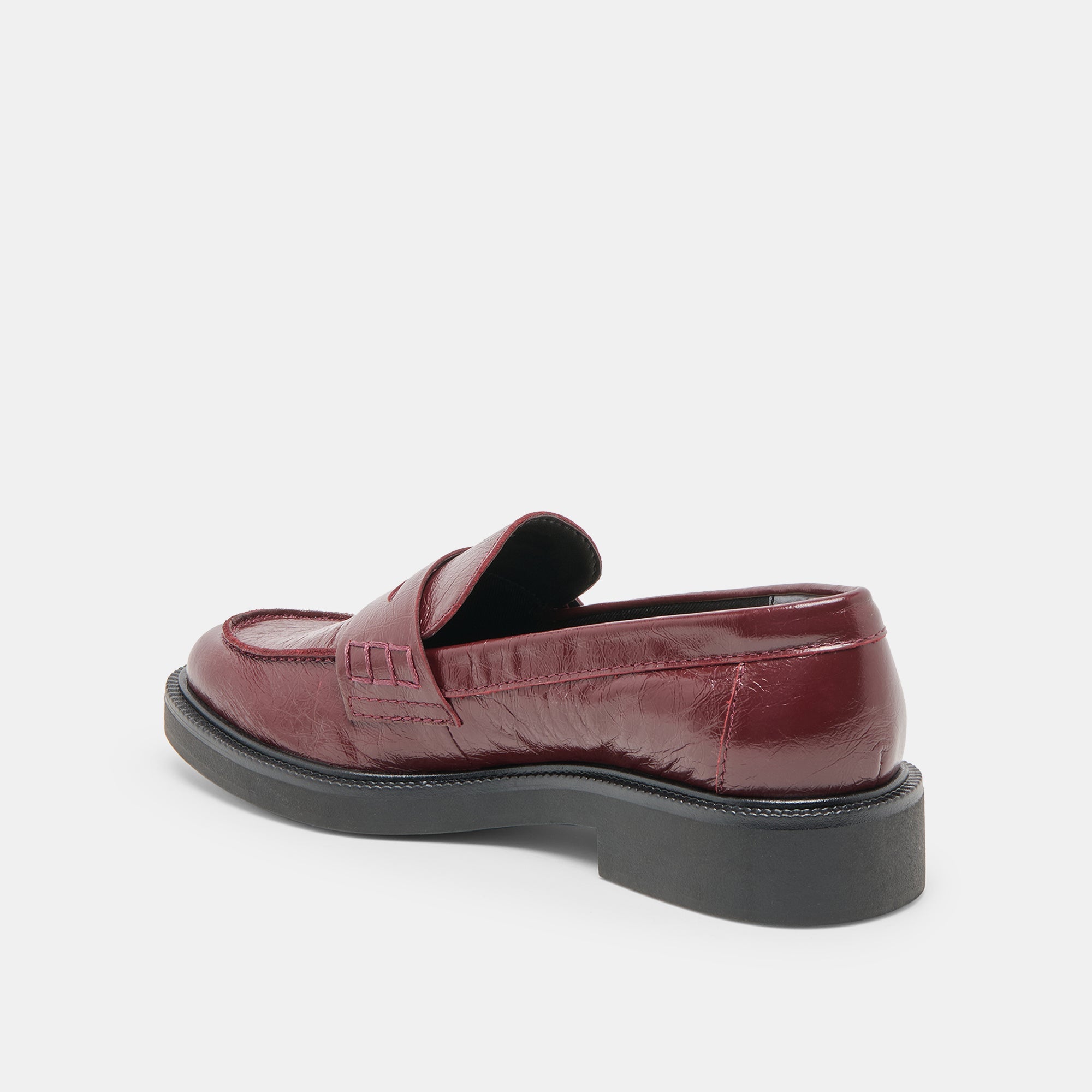TIGGY LOAFERS OXBLOOD CRINKLE PATENT
