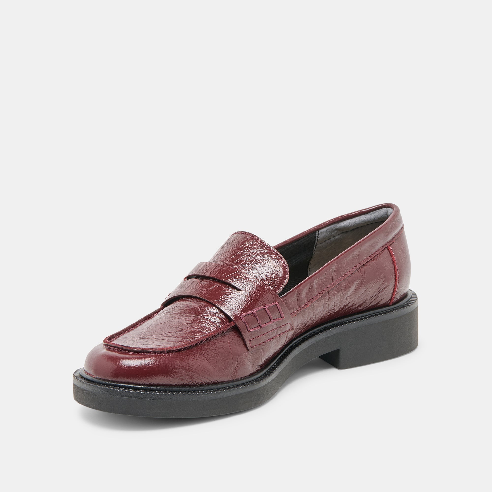 TIGGY LOAFERS OXBLOOD CRINKLE PATENT