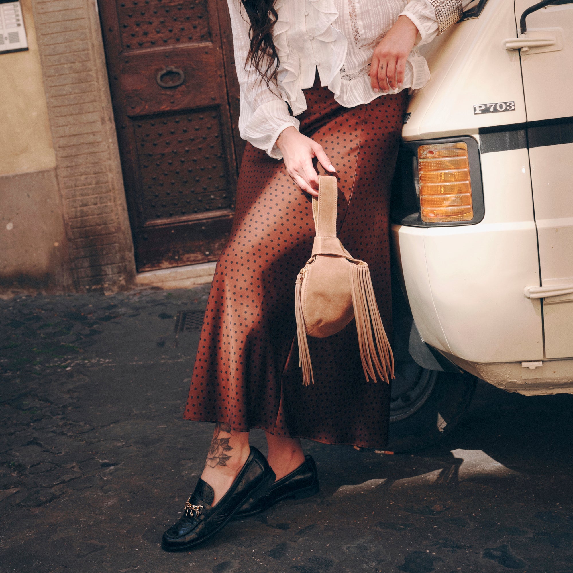 ZURY HANDBAG CAMEL SUEDE