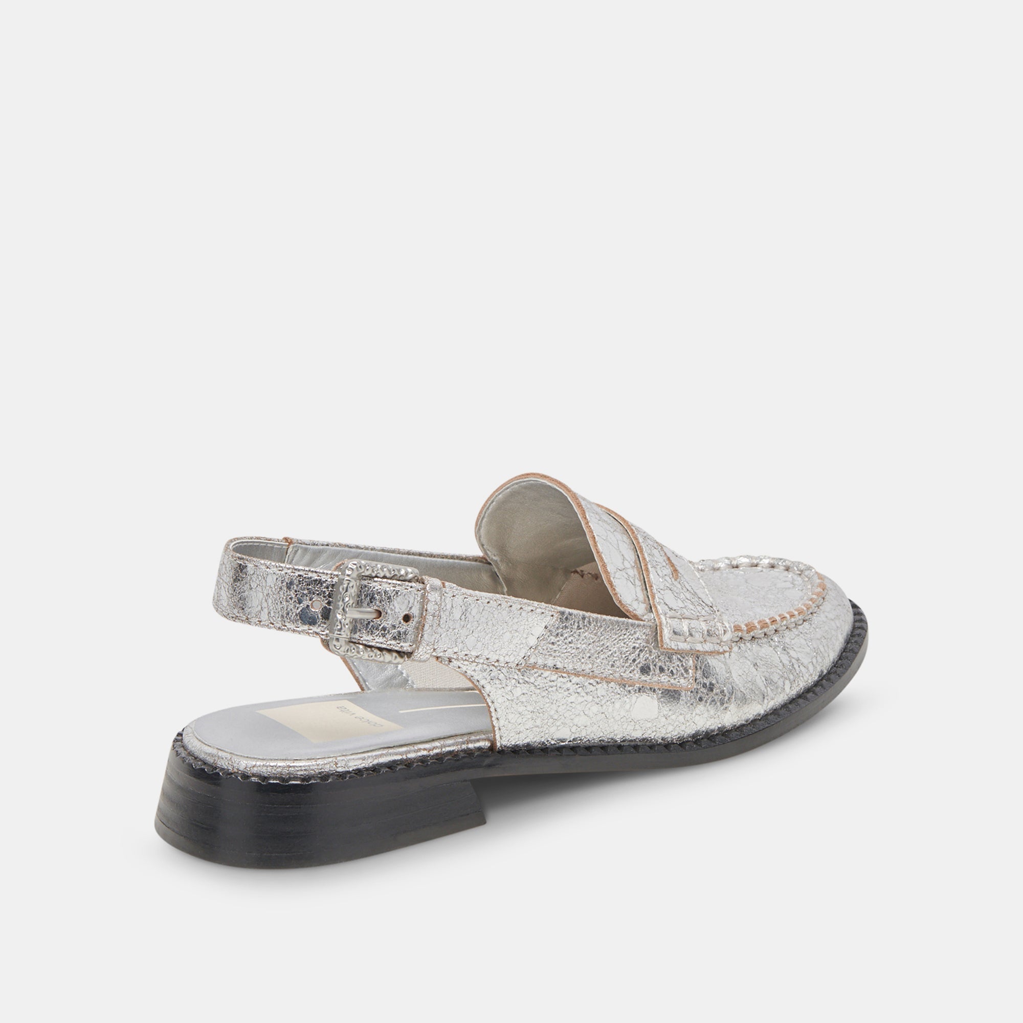 HARDI WIDE LOAFERS SILVER CRACKLED LEATHER - re:vita