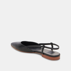 NARAH FLATS BLACK LEATHER - re:vita