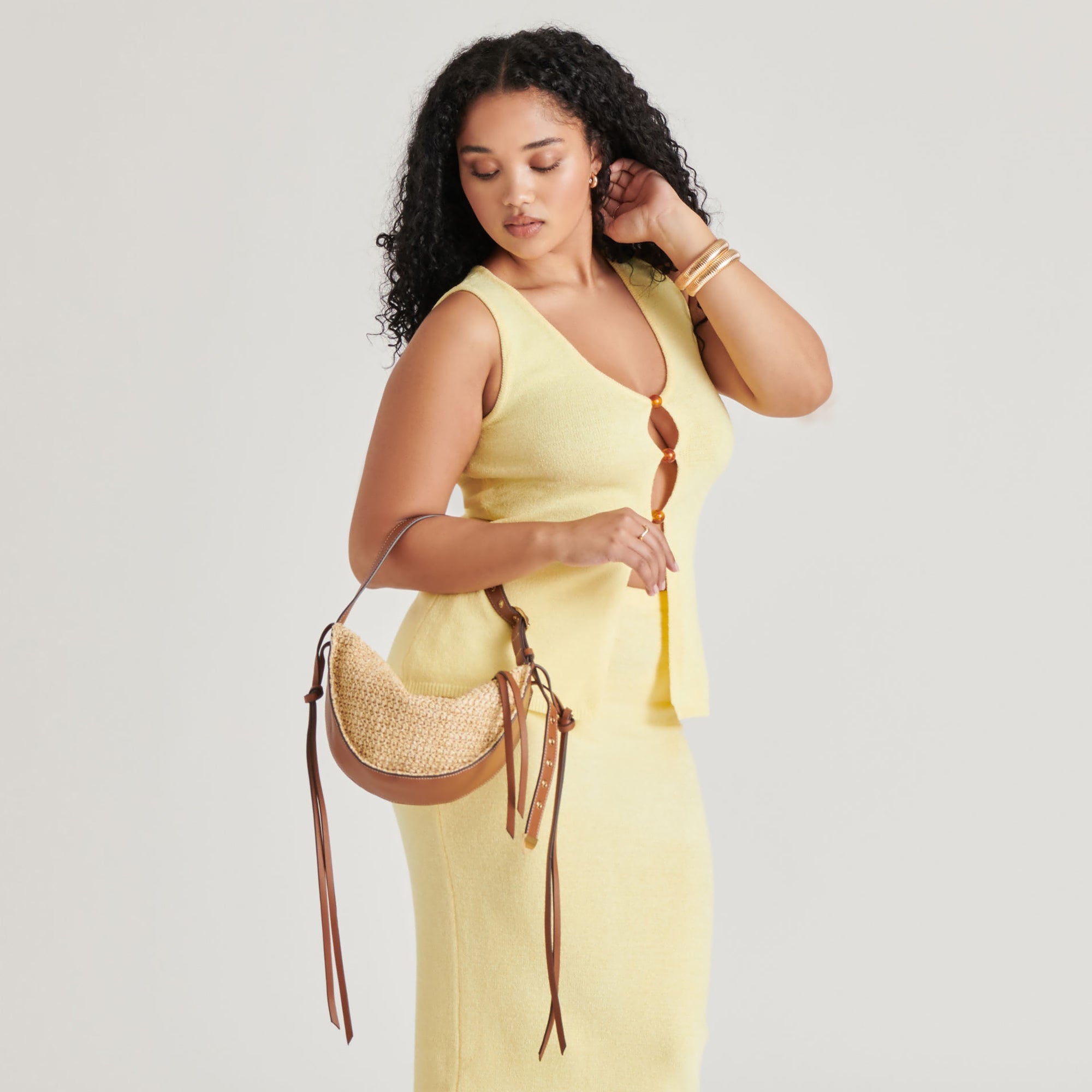 MONACO SHOULDER BAG NATURAL RAFFIA