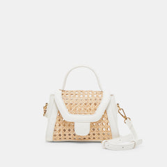 TROPEZ CROSSBODY WHITE NATURAL CANE