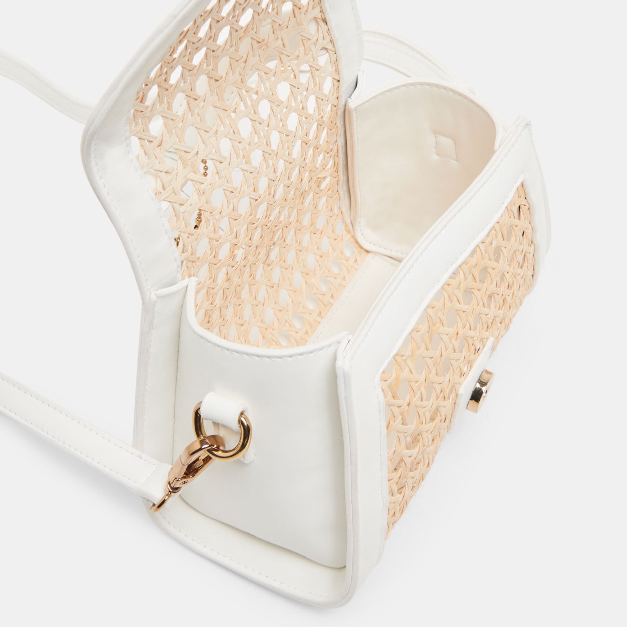 TROPEZ CROSSBODY WHITE NATURAL CANE
