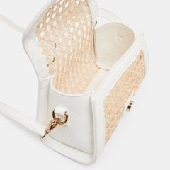 TROPEZ CROSSBODY WHITE NATURAL CANE