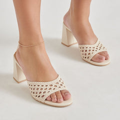 MARGOE HEELS CREME WOVEN STELLA