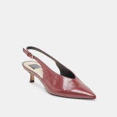 ALENNA HEELS OXBLOOD CRINKLE PATENT