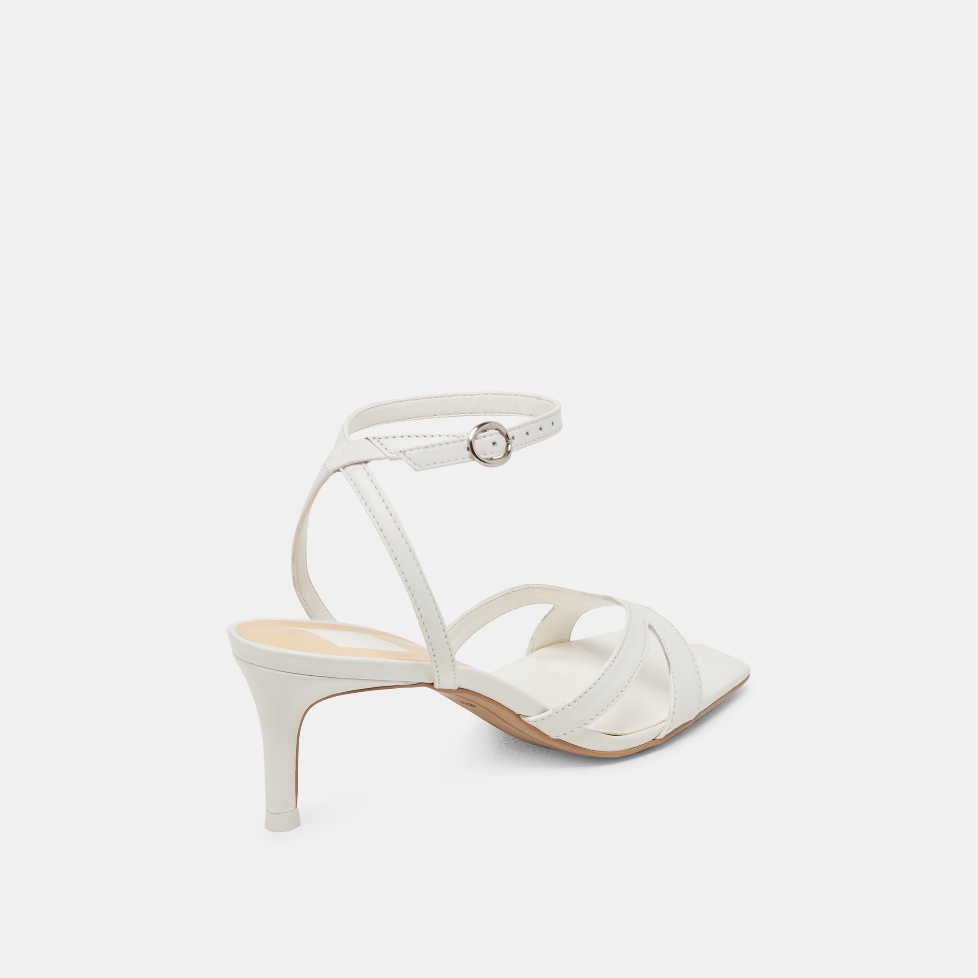 BECKI WIDE HEELS TRUE WHITE LEATHER