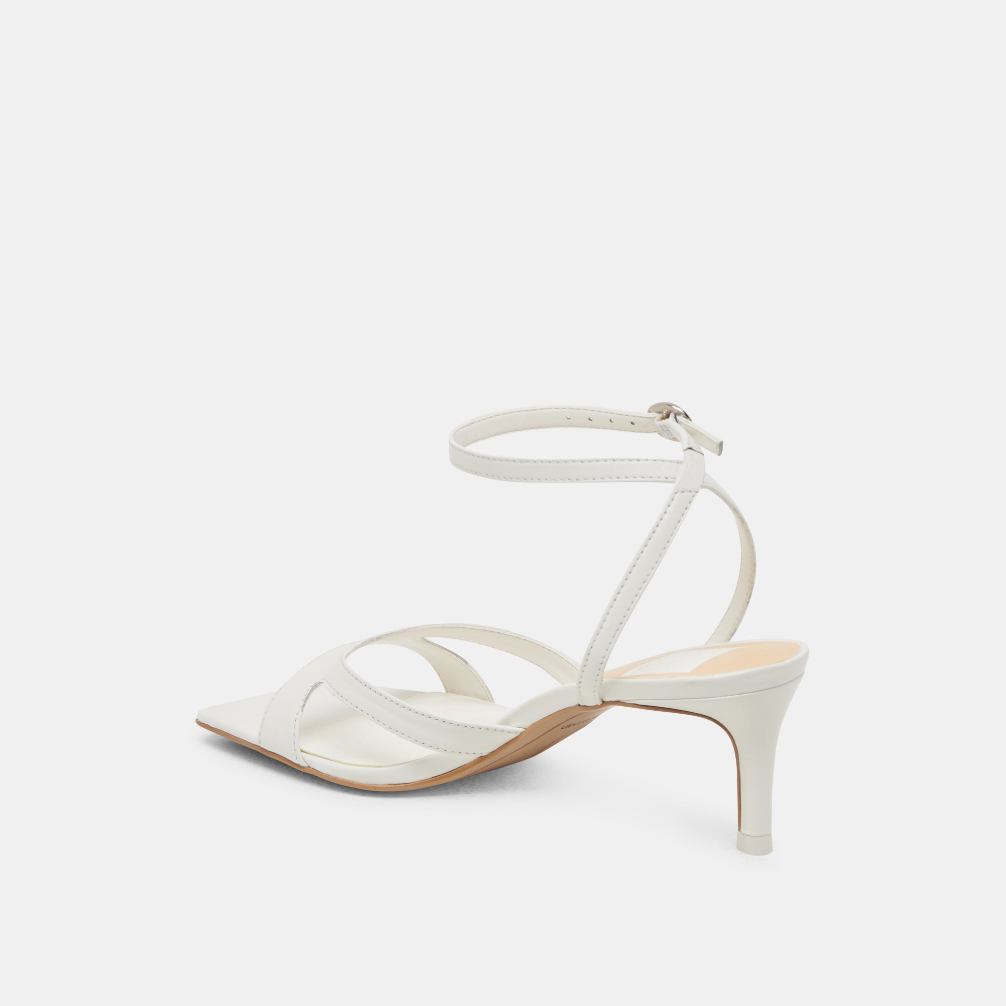 BECKI WIDE HEELS TRUE WHITE LEATHER