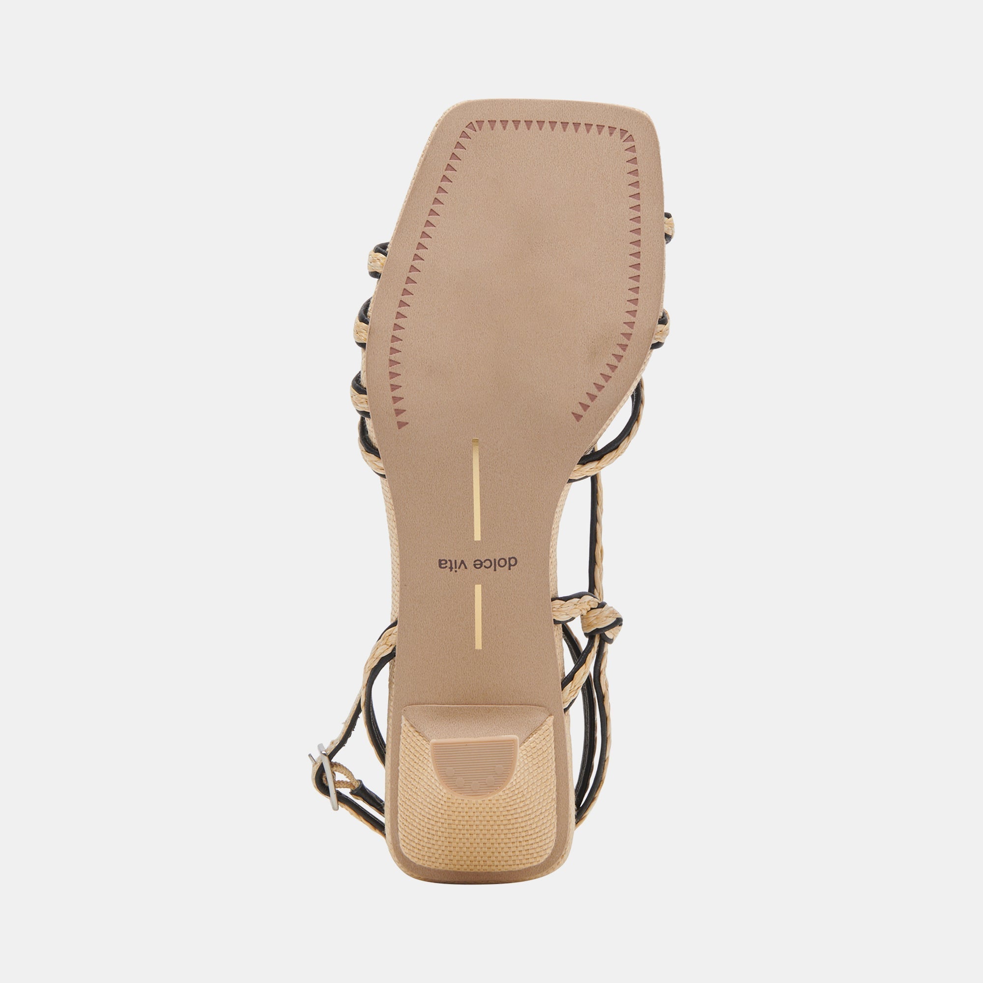 BEV BRAID WIDE HEELS BLACK NATURAL JUTE - re:vita