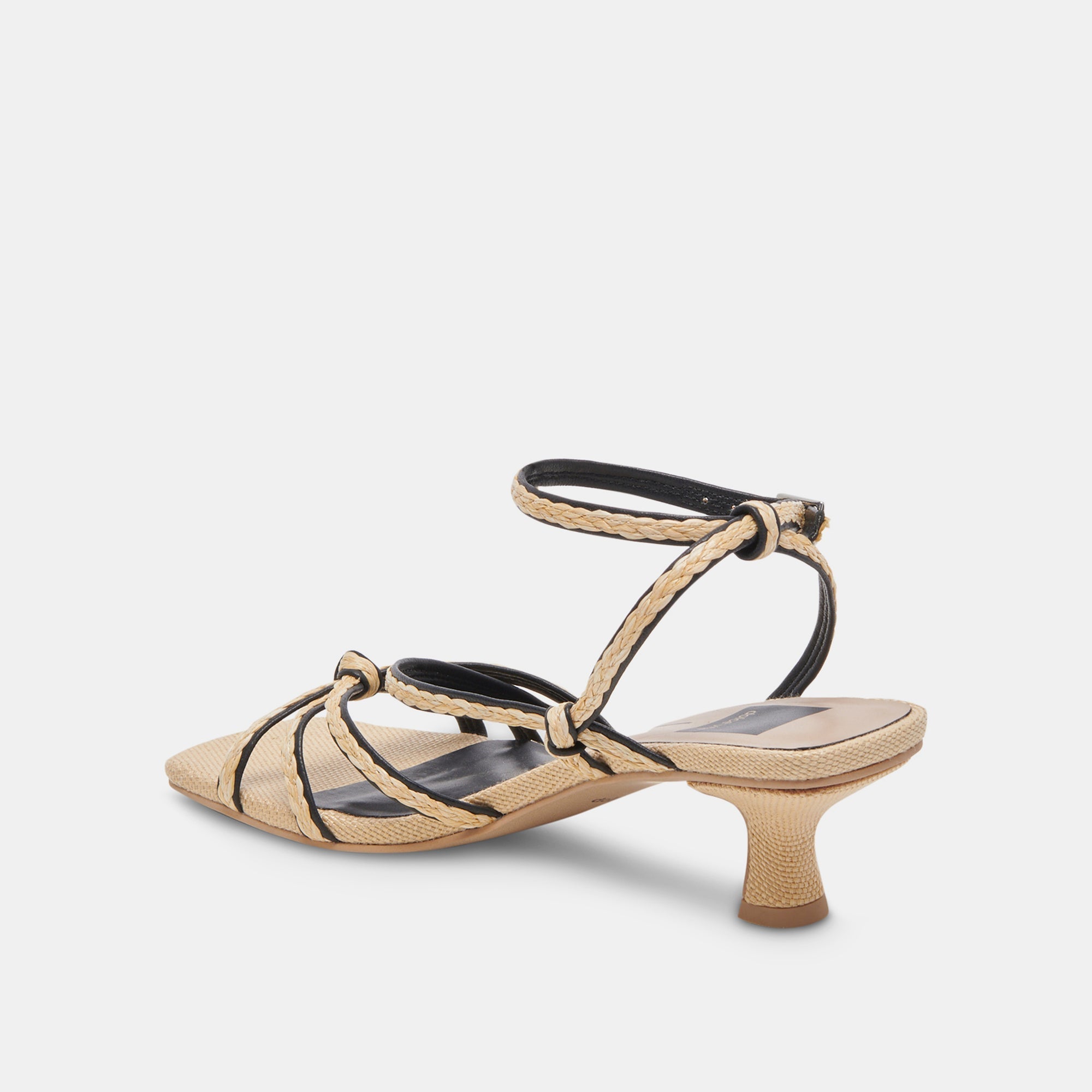 BEV BRAID WIDE HEELS BLACK NATURAL JUTE - re:vita