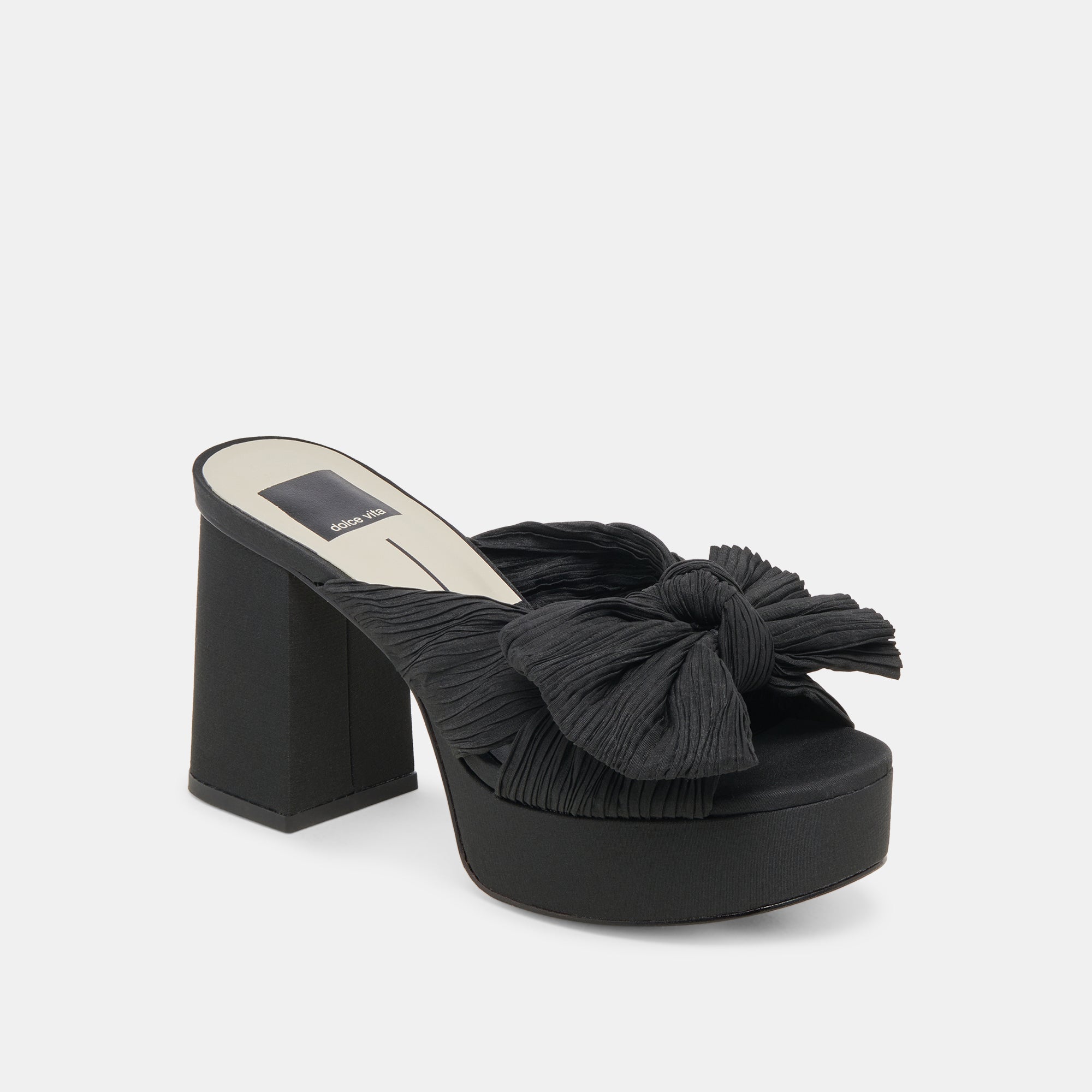 BLARE HEELS ONYX SATIN - re:vita