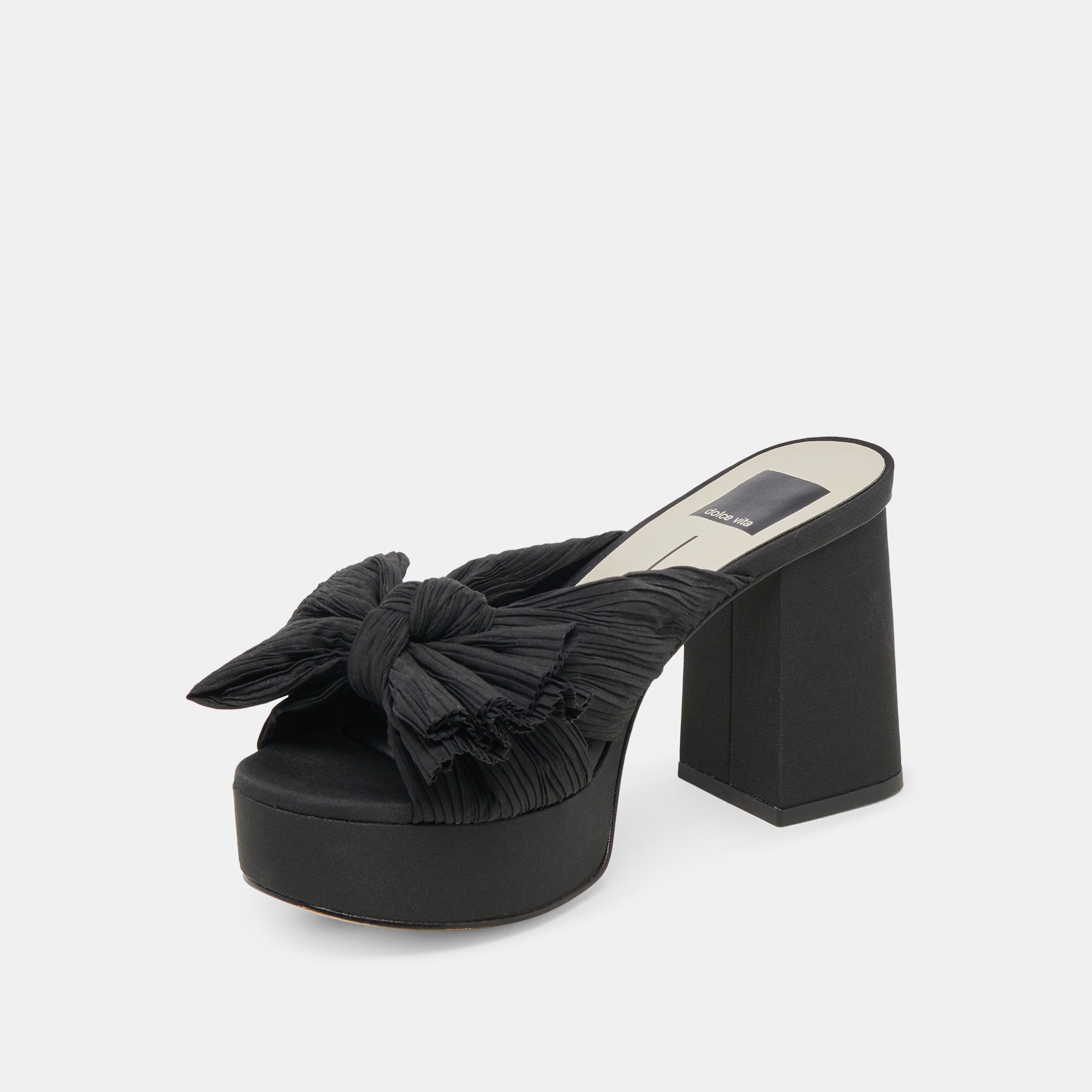 BLARE HEELS ONYX SATIN - re:vita