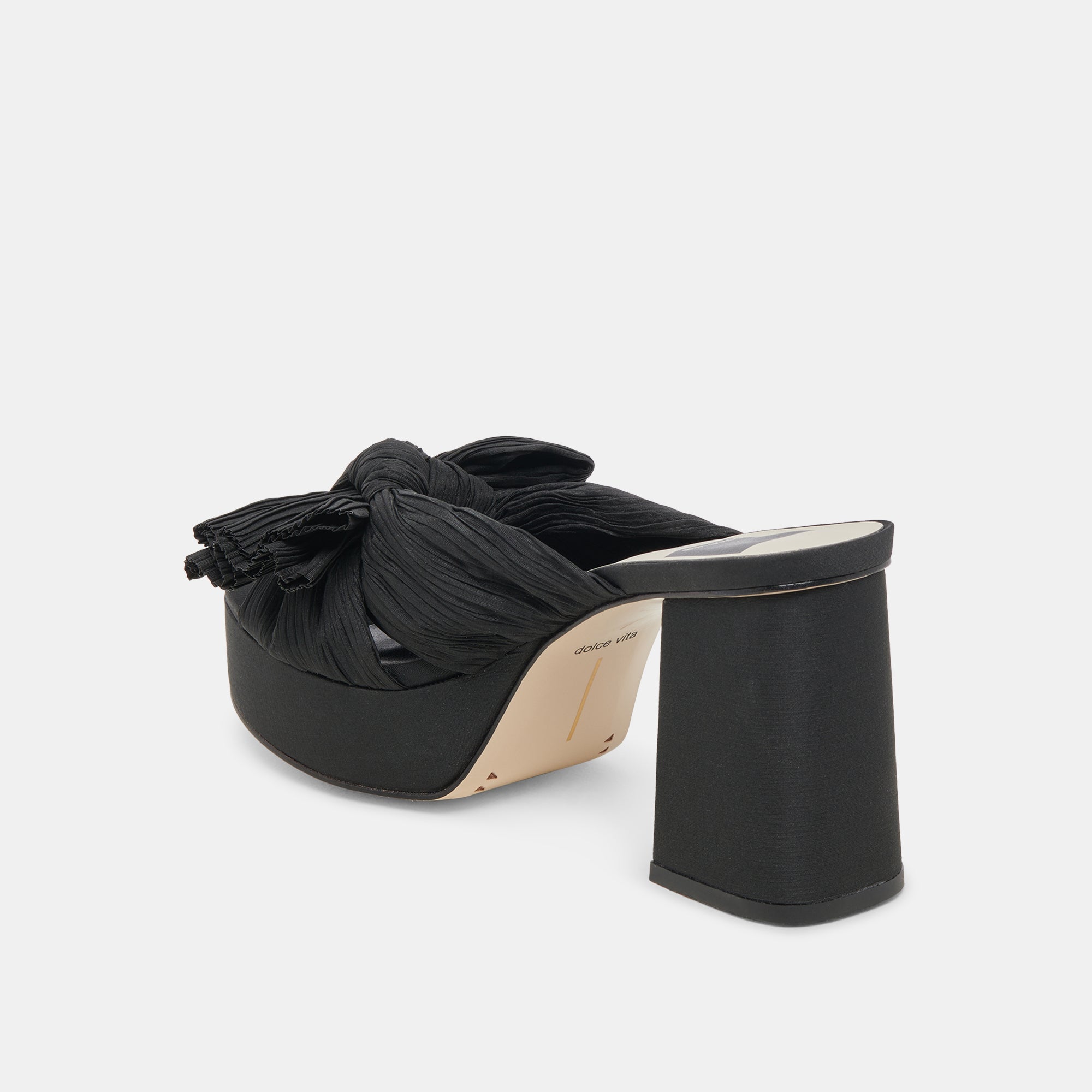 BLARE HEELS ONYX SATIN - re:vita