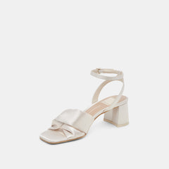 BRENNA WIDE HEELS IVORY SATIN