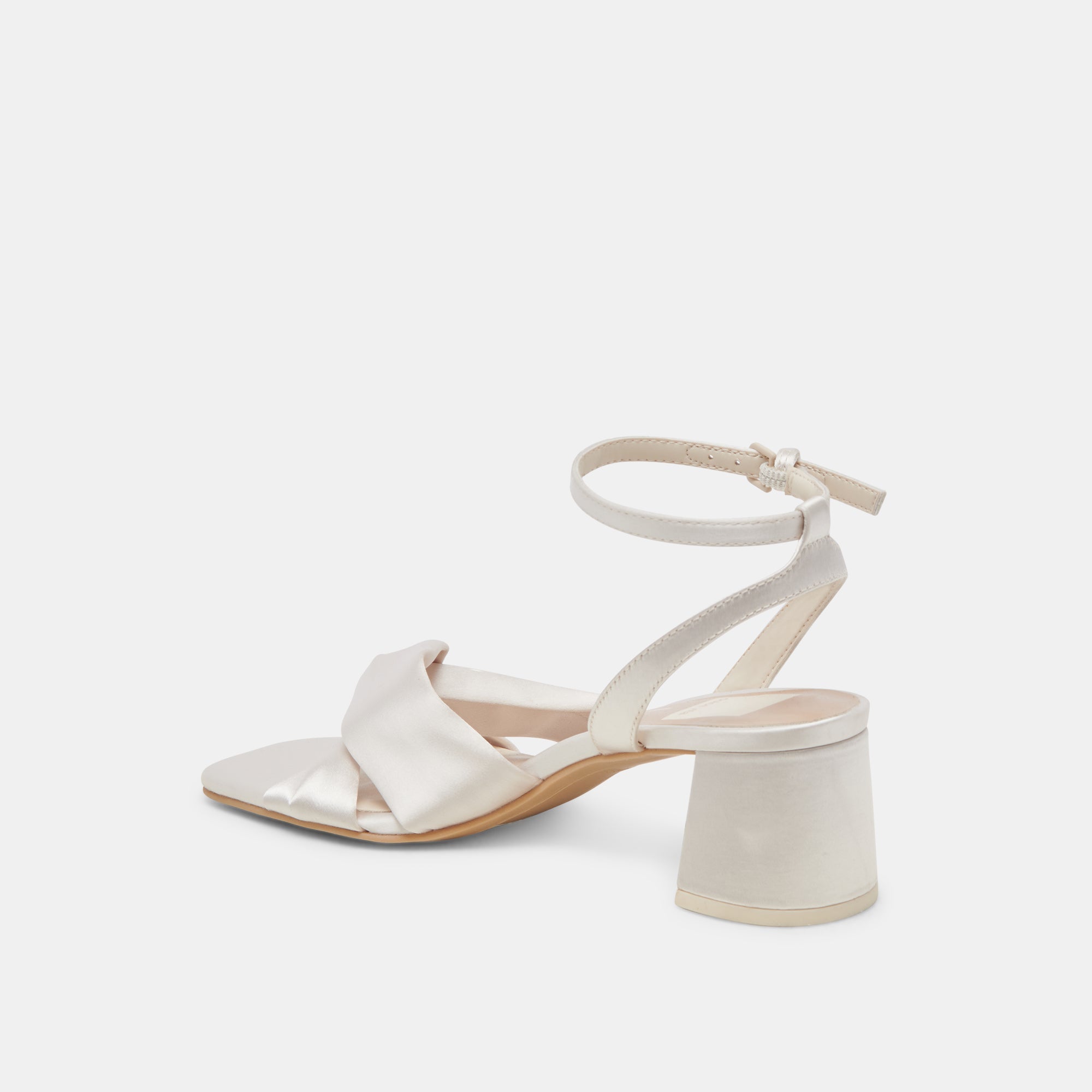 BRENNA WIDE HEELS IVORY SATIN