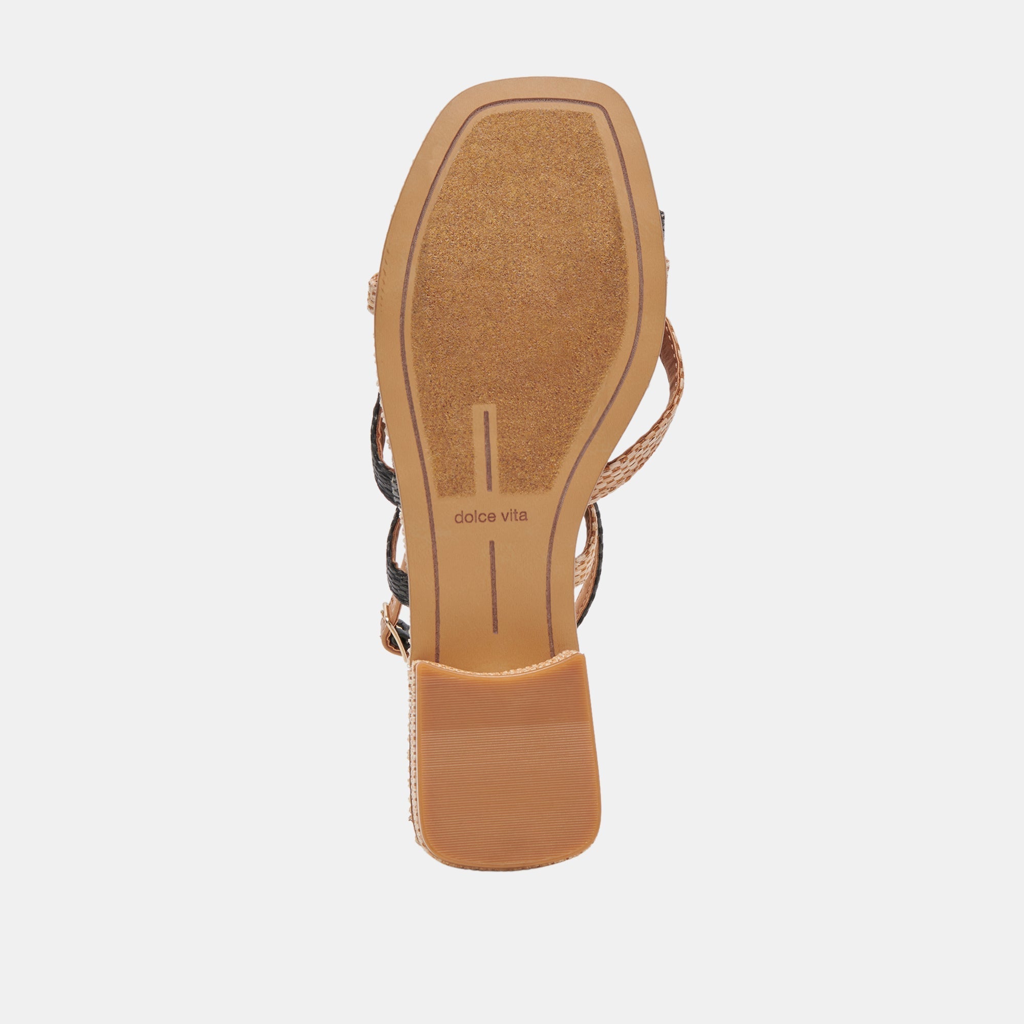 BRINN SANDALS BLACK NATURAL RAFFIA - re:vita