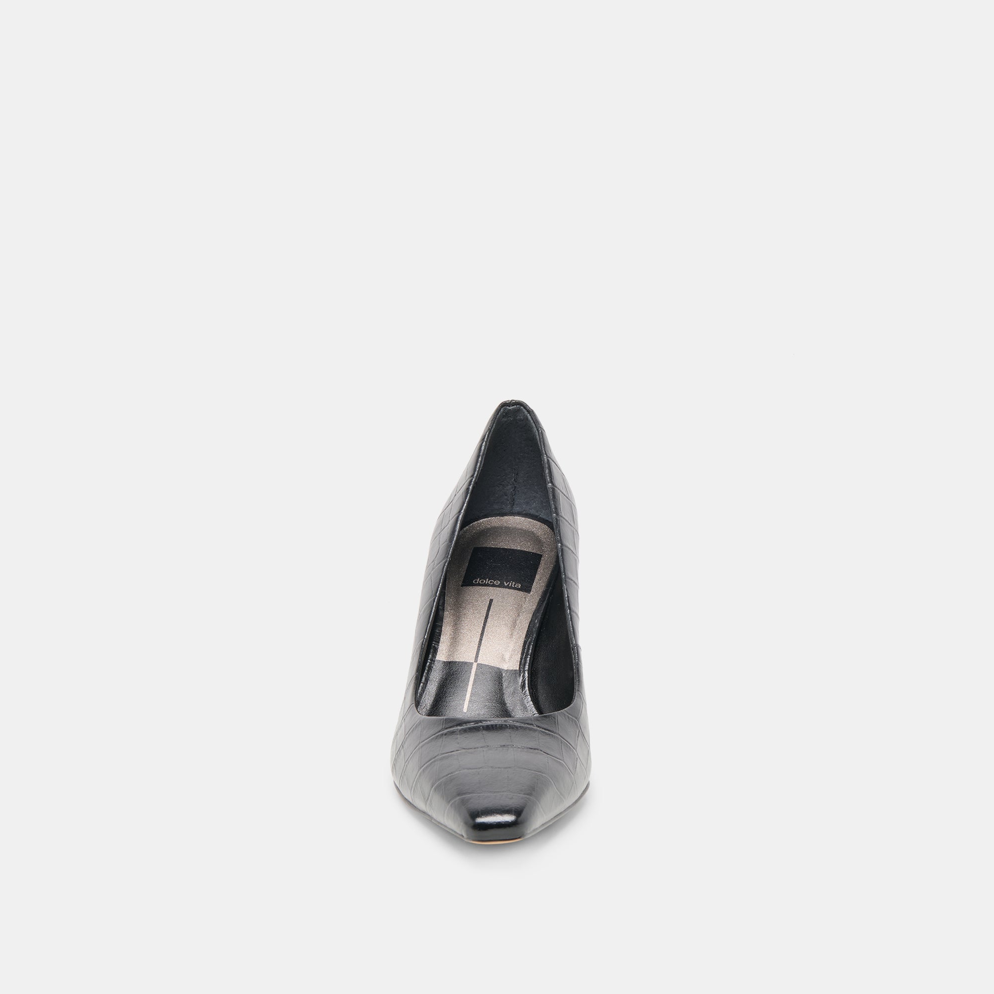 BRIONA HEELS NOIR CROCO EMBOSSED LEATHER