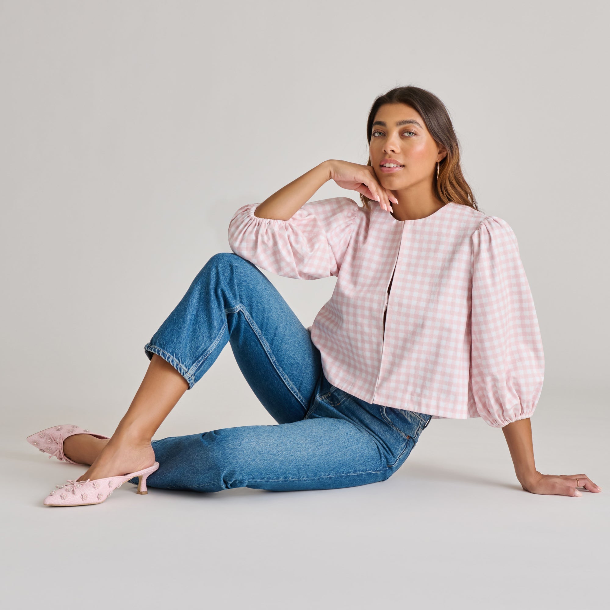 CAMILO X BYRDIE GOLF HEELS PINK RAFFIA