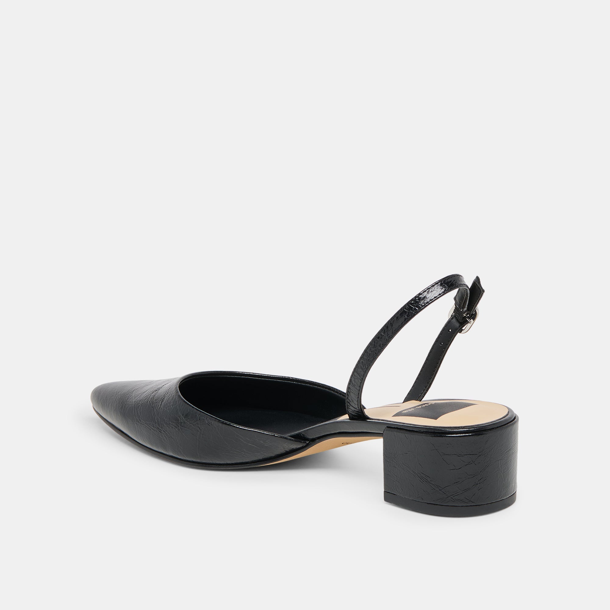 CAREL HEELS MIDNIGHT CRINKLE PATENT LEATHER