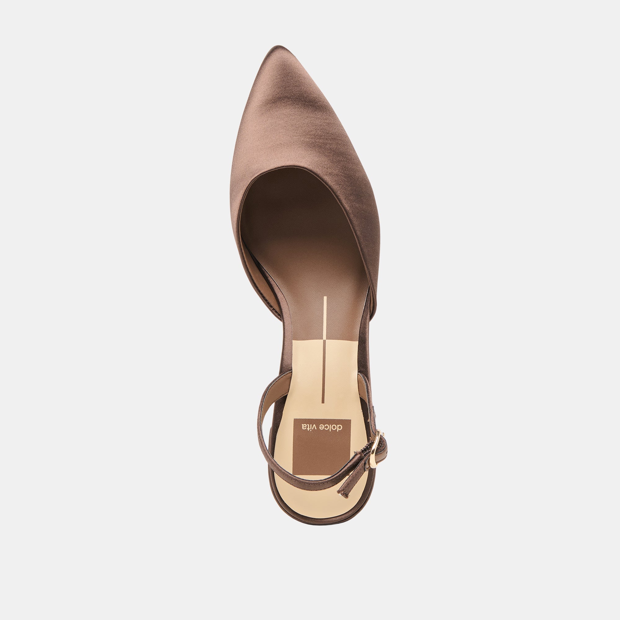 CAREL HEELS DK BROWN SATIN